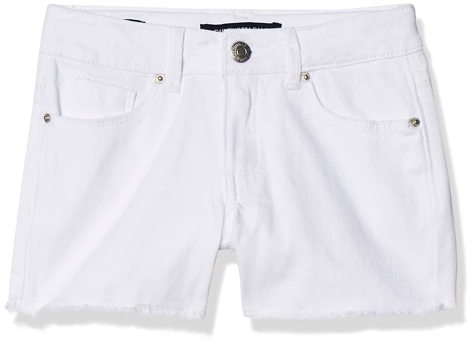 Calvin Klein Girls' Stretch Denim Boyfriend Fit Jean Shorts | Mid to High Rise Waist | Comfortable & Stylish for Summer Outfits, Beach Trips & Casual Wear