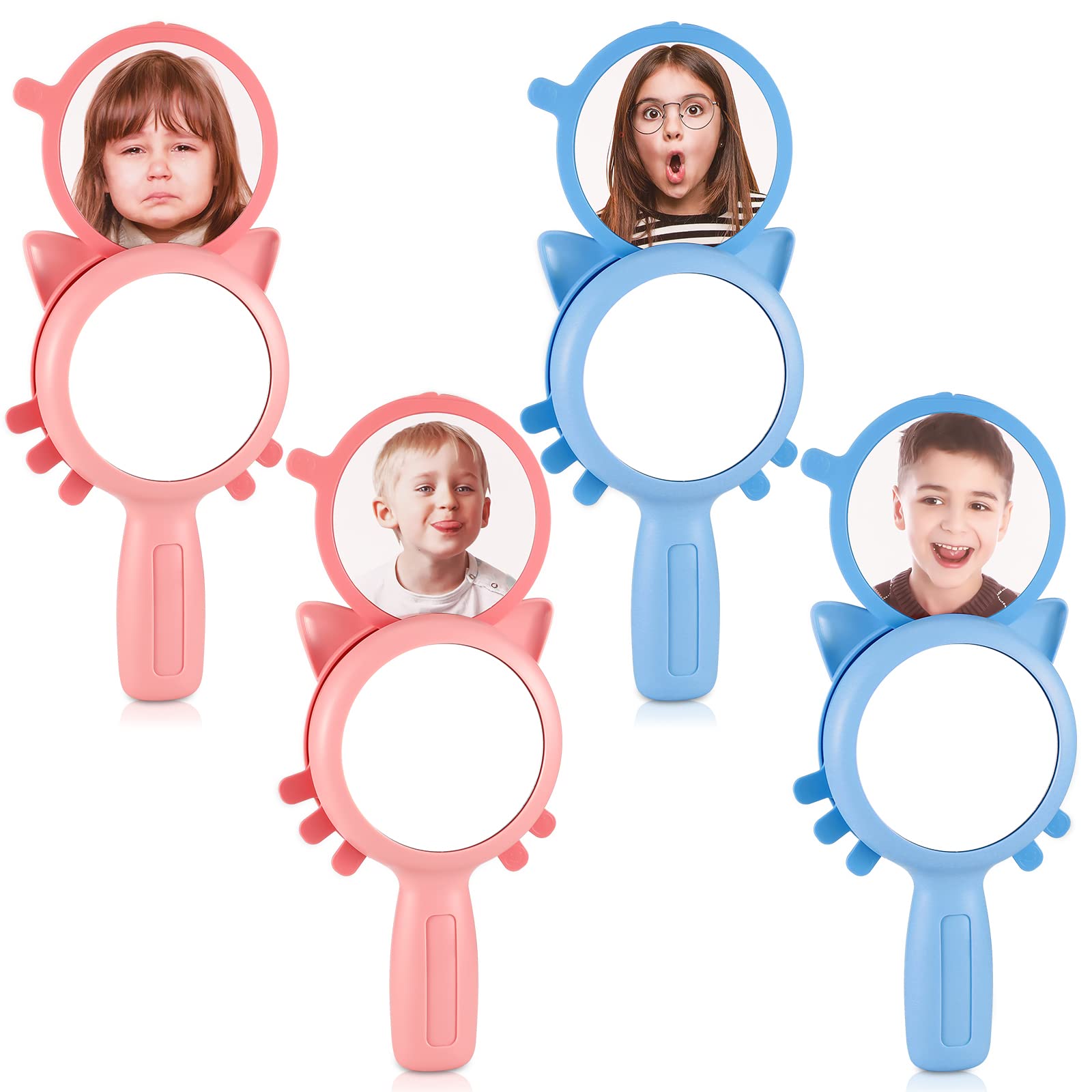 Yaomiao 4 Pack Unbreakable Kids Mirror - Shatterproof Handheld Emotional Learning Tool for Toddlers, Autism Sensory Toys & Anger Management - Perfect for Calm Down Corner, Classroom, Therapy & Social Emotional Development Activities