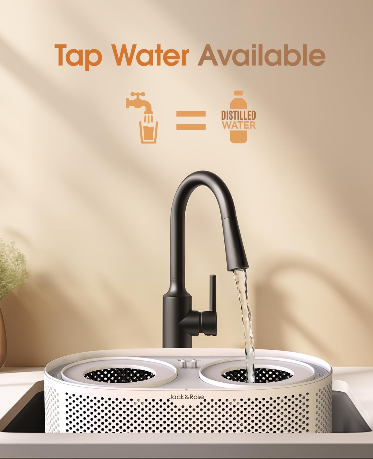 Reusable Wick Evaporative Humidifier for Large Bedrooms - 800ml/h Output, 3 Speed Settings, 2 Gallon Capacity with Auto Shut-Off & Timer | Quiet Operation, No White Dust | Perfect for Baby Nurseries, Home Offices & Dry Climate Relief