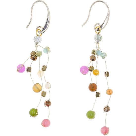 Reena Celebration Silk and Bead Earrings for Women - Handmade Boho Dangle Earrings with Tassel - Perfect for Weddings, Parties & Special Occasions