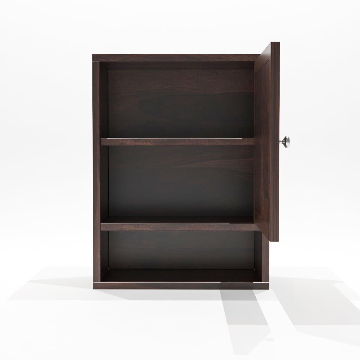 Premium Sheesham Wood Wall Mounted Kitchen Cabinet - 1 Door & Shelf Storage Organizer | Space-Saving Walnut Finish Kitchen Rack for Spices, Utensils & Pantry Items | Perfect for Small Kitchens, Apartments & Dining Room Storage