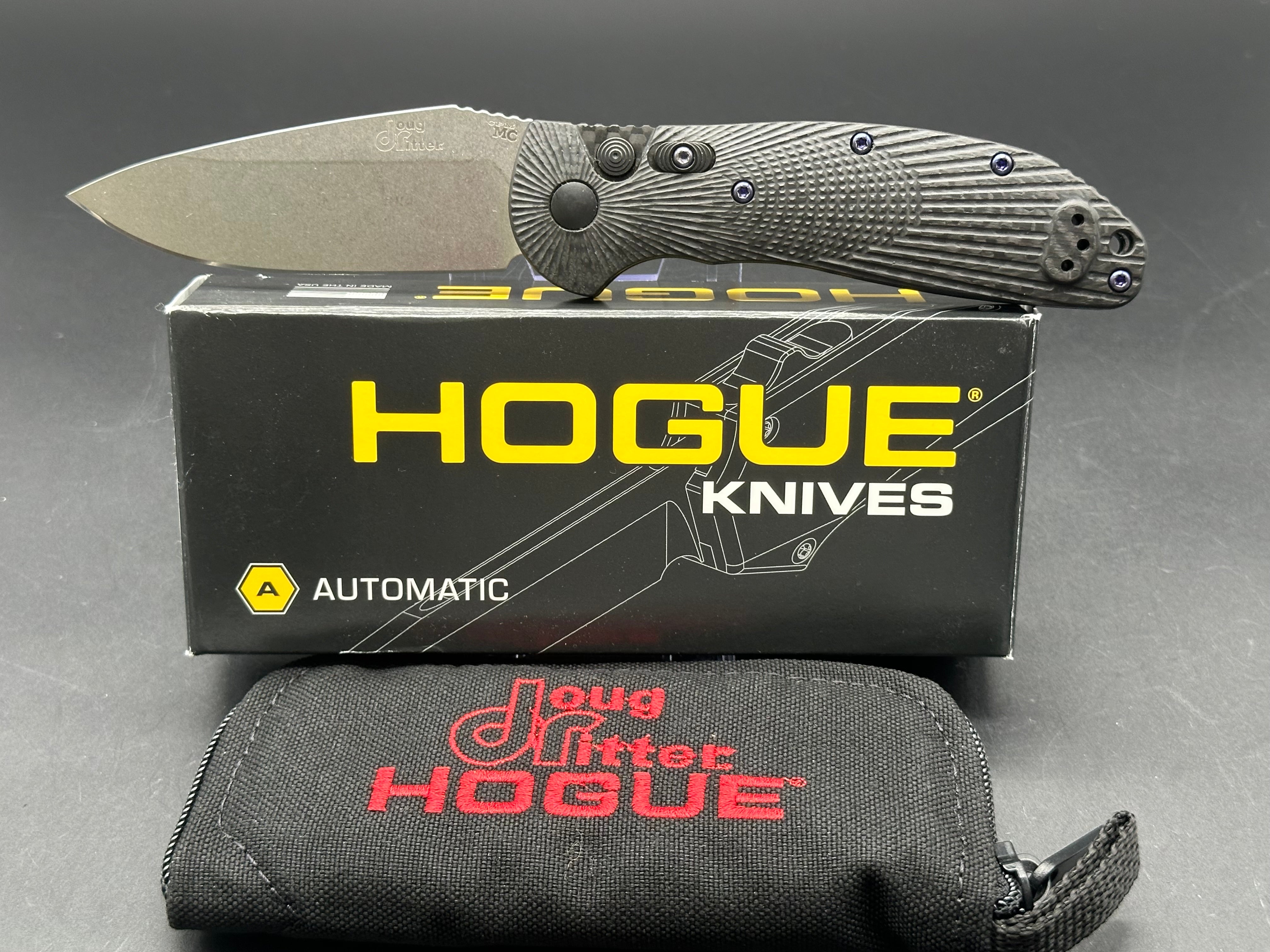 Doug Ritter Auto RSK Knifeworks Exclusive Limited Edition Carbon Fiber Stonewashed MagnaCut Pocket Knife - EDC, Outdoor Survival, Camping & Tactical Use