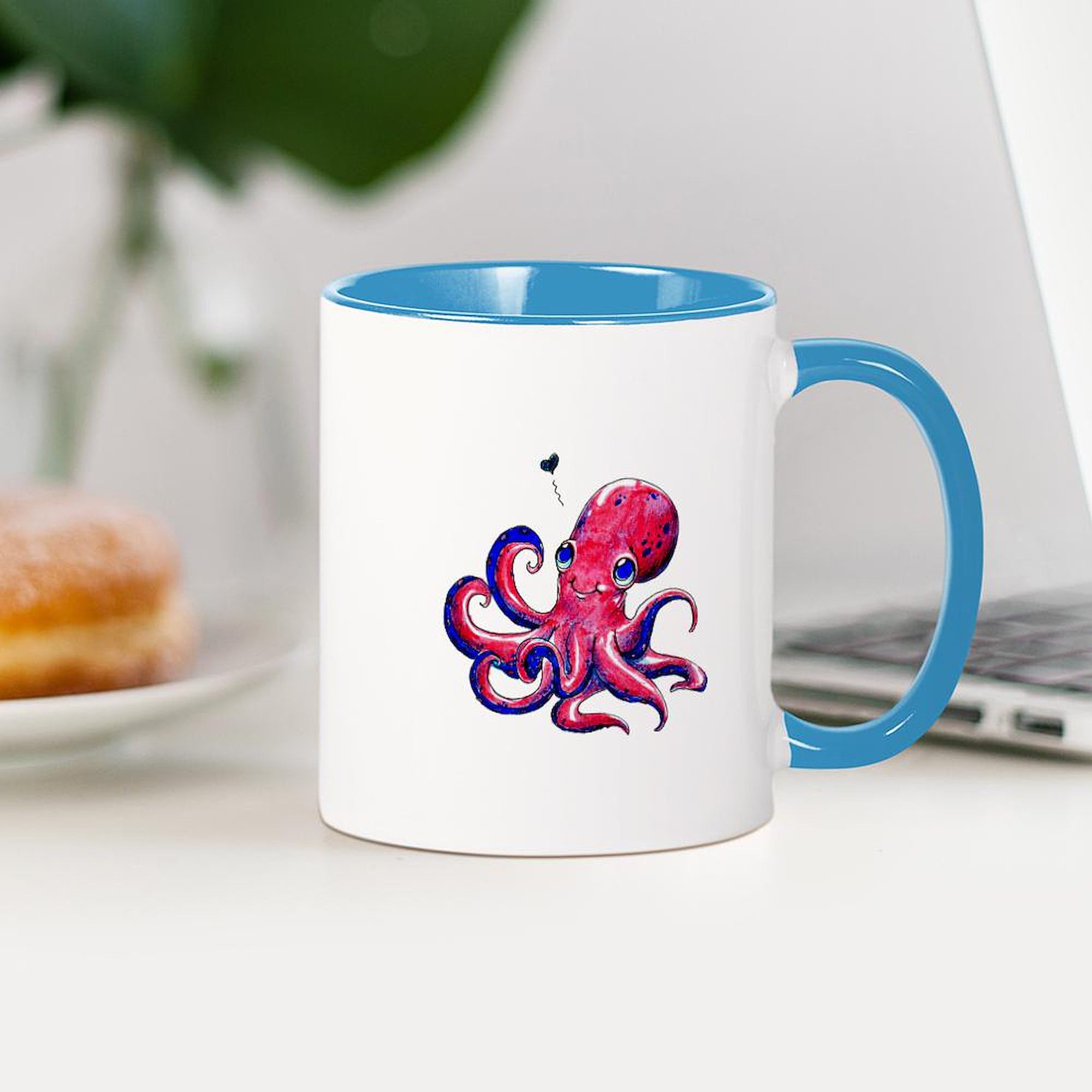 Squid Love 11 oz (325 ml) Ceramic Coffee Mug - Perfect for Tea, Hot Chocolate & Office Use - Cute Gift for Coffee Lovers