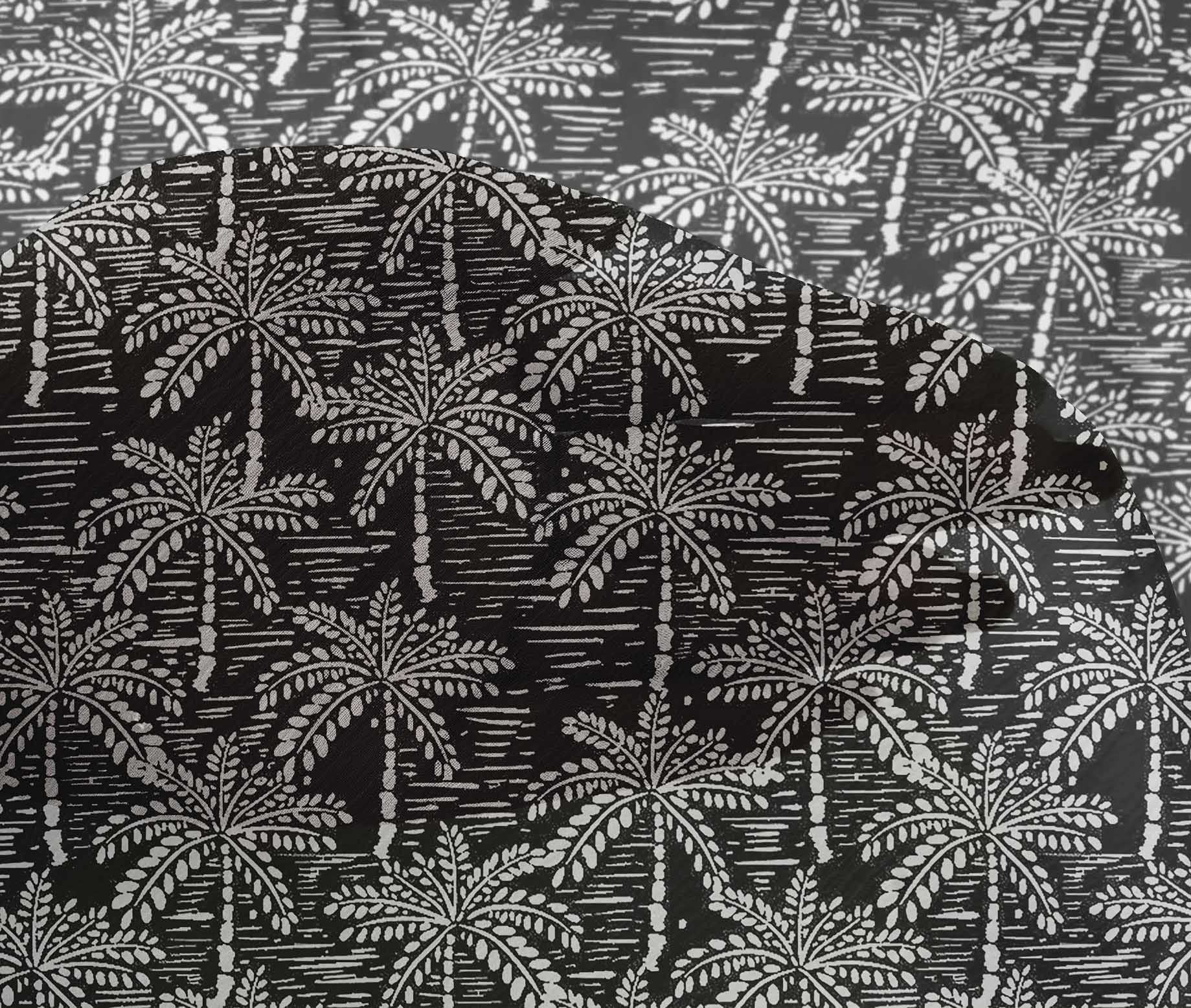 oneOone Viscose Chiffon Black Fabric with Tree Print - 42 Inch Wide Dress Material by The Yard | Perfect for DIY Dresses, Scarves & Home Decor Projects