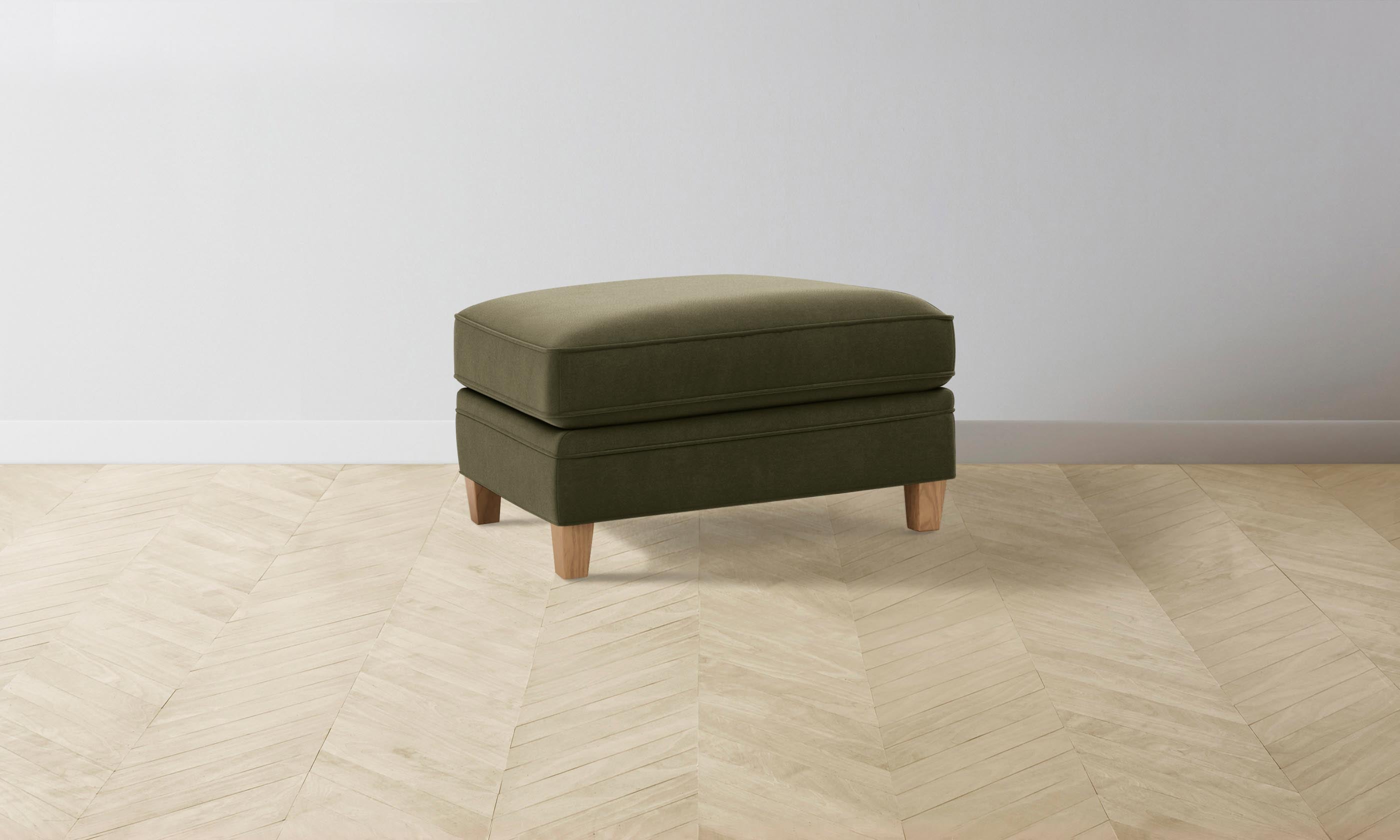 Luxury Carmine Ottoman with Premium Mohair Moss Upholstery - Perfect for Living Room, Bedroom, or Home Office Decor
