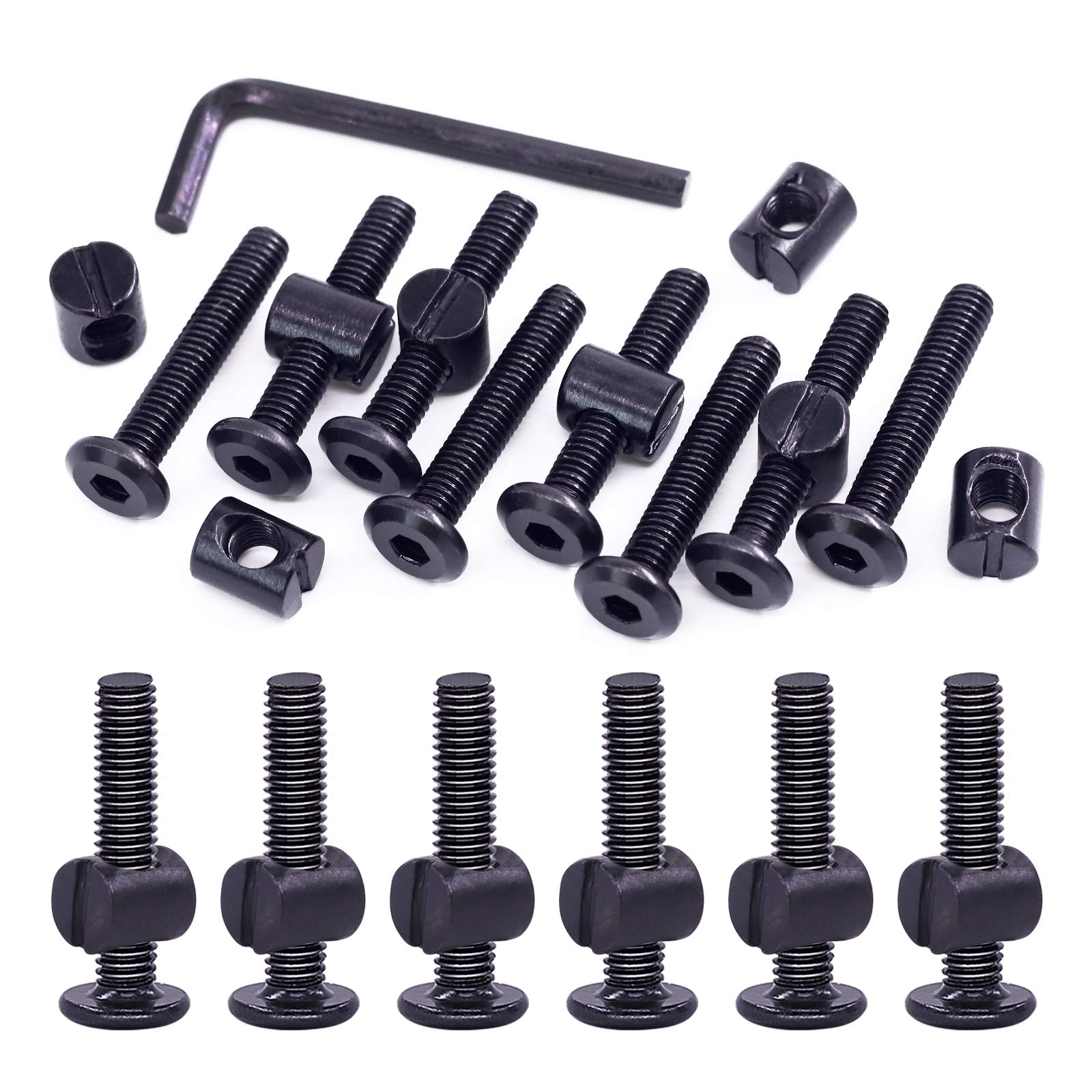 Swpeet 51Pcs M6x35mm Crib Screws with Allen Wrench - Perfect for Baby Beds & Furniture Assembly