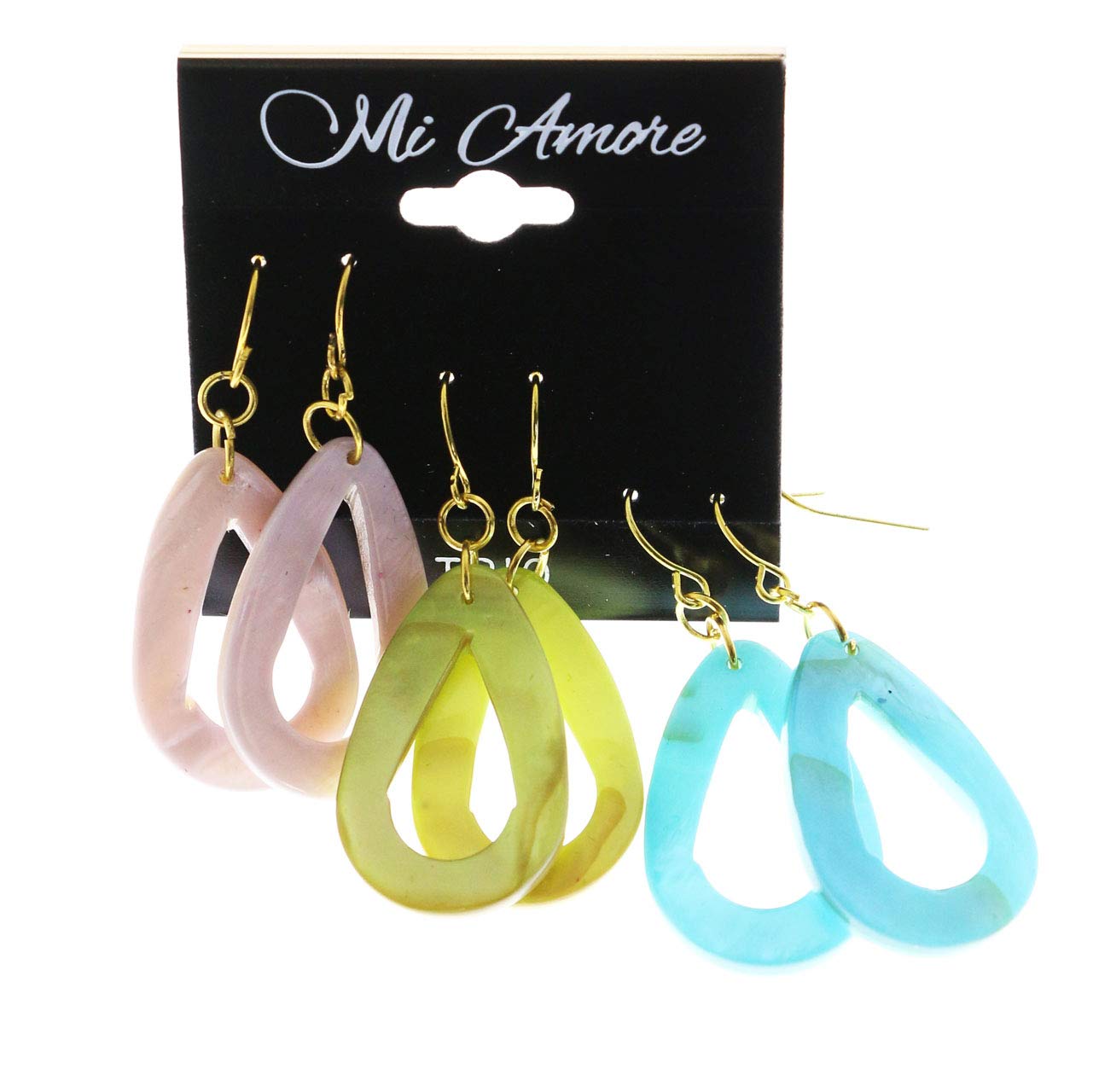 Mi Amore 14K Gold Plated Multiple Earring Set - 5 Pairs Multicolor Stud Earrings for Women | Perfect for Parties, Weddings, and Everyday Wear