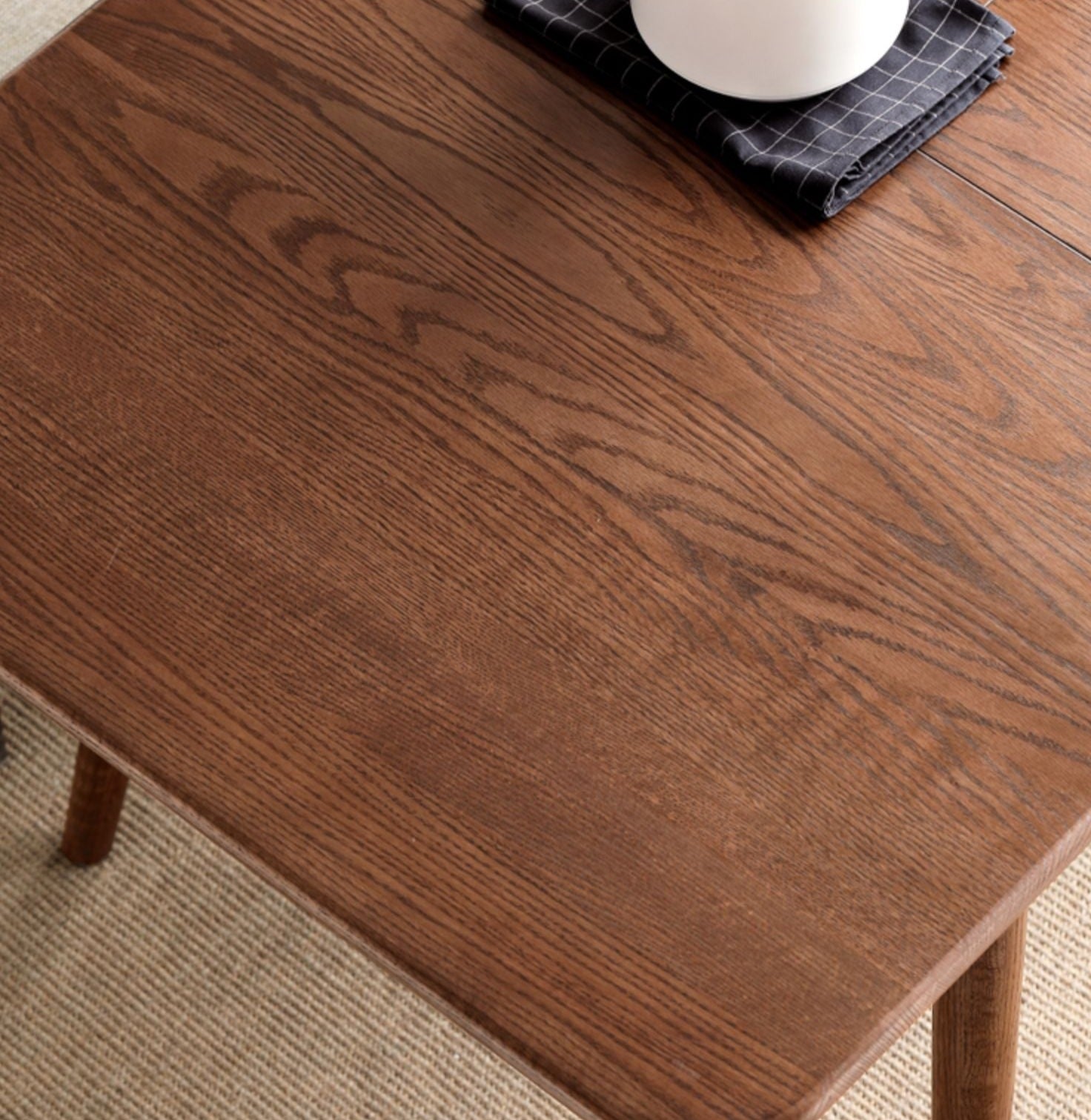 Solid Oak & Black Walnut Extendable Folding Dining Table - Expandable Wooden Table for Small Spaces, Dinner Parties & Family Gatherings