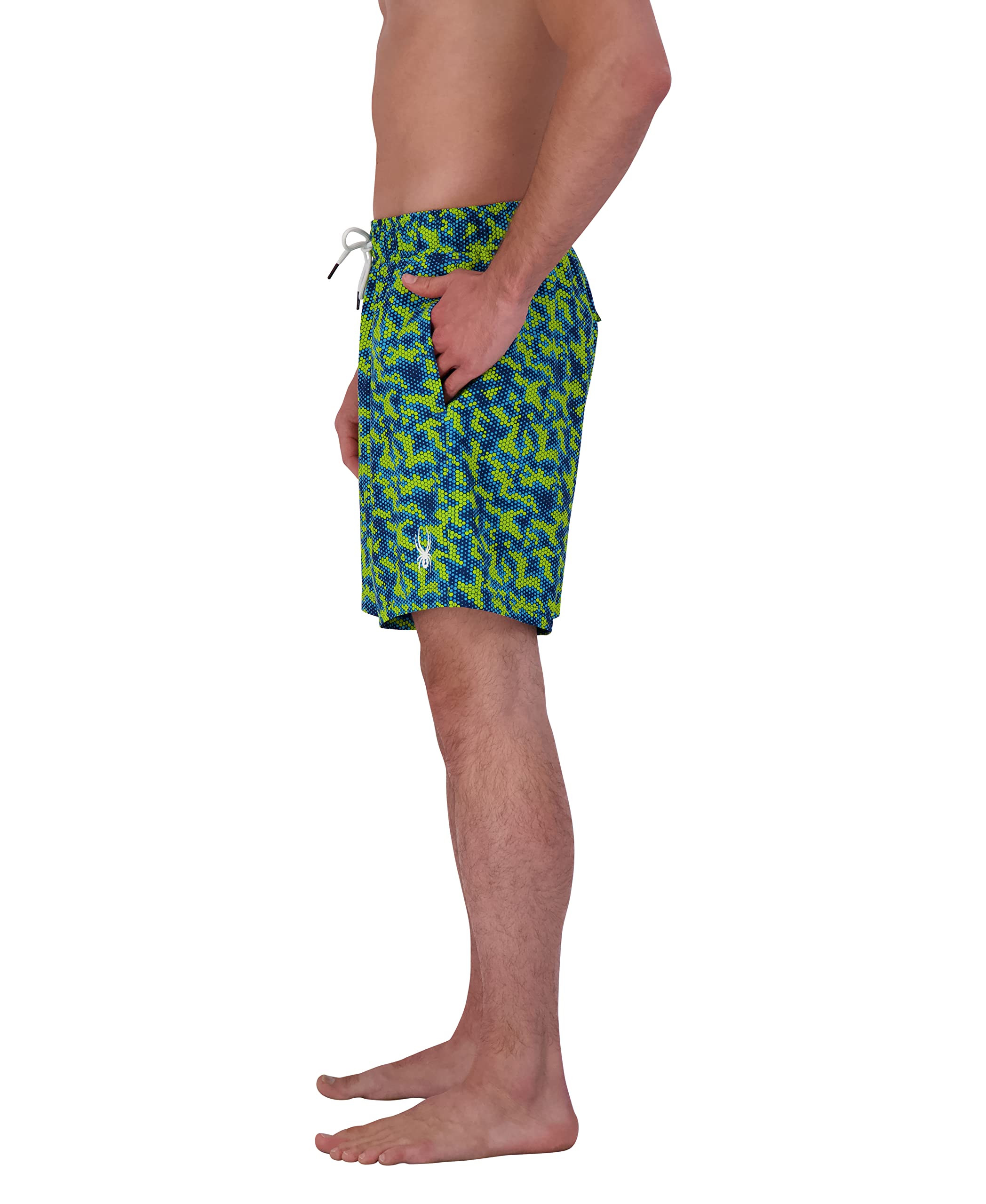 Spyder Men's Quick-Dry Stretch 7-inch Swim Trunks with UPF 50+ Sun Protection, Pockets & Mesh Liner - Gym Shorts for Swimming, Beach, Workout & Outdoor Activities