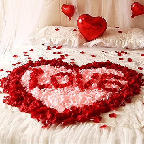 1000 PCS Silk Rose Petals for Wedding Decorations - Artificial Fake Flower Petals for Engagement, Romantic Night, Valentine's Day, Anniversary & Party Decor - Perfect for Aisle Scattering, Table Centerpieces, Photo Backdrops & Event Styling