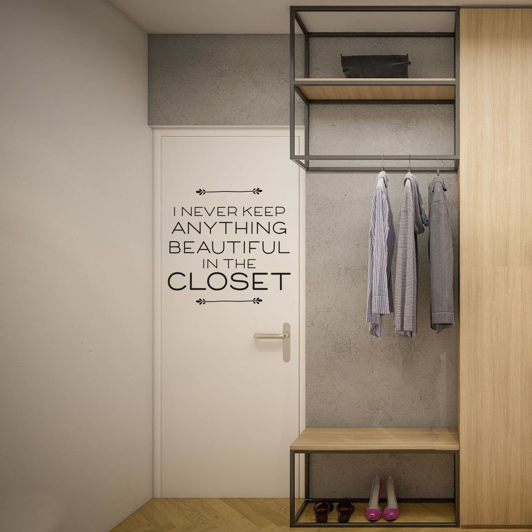 Life Quotes Vinyl Wall Decal - Inspirational Closet Art Sticker for Dressing Room & Wardrobe (10x8 Inch) | Perfect for Home Decor, Fashion Lovers & Bedroom Inspiration