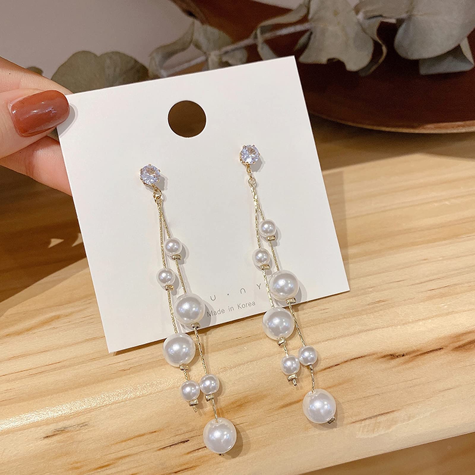 Elegant Long Tassel Pearl Drop Earrings for Women - Baroque Simulated Freshwater Pearl Dangle Earrings | Perfect for Bridal, Wedding, Party & Special Occasions