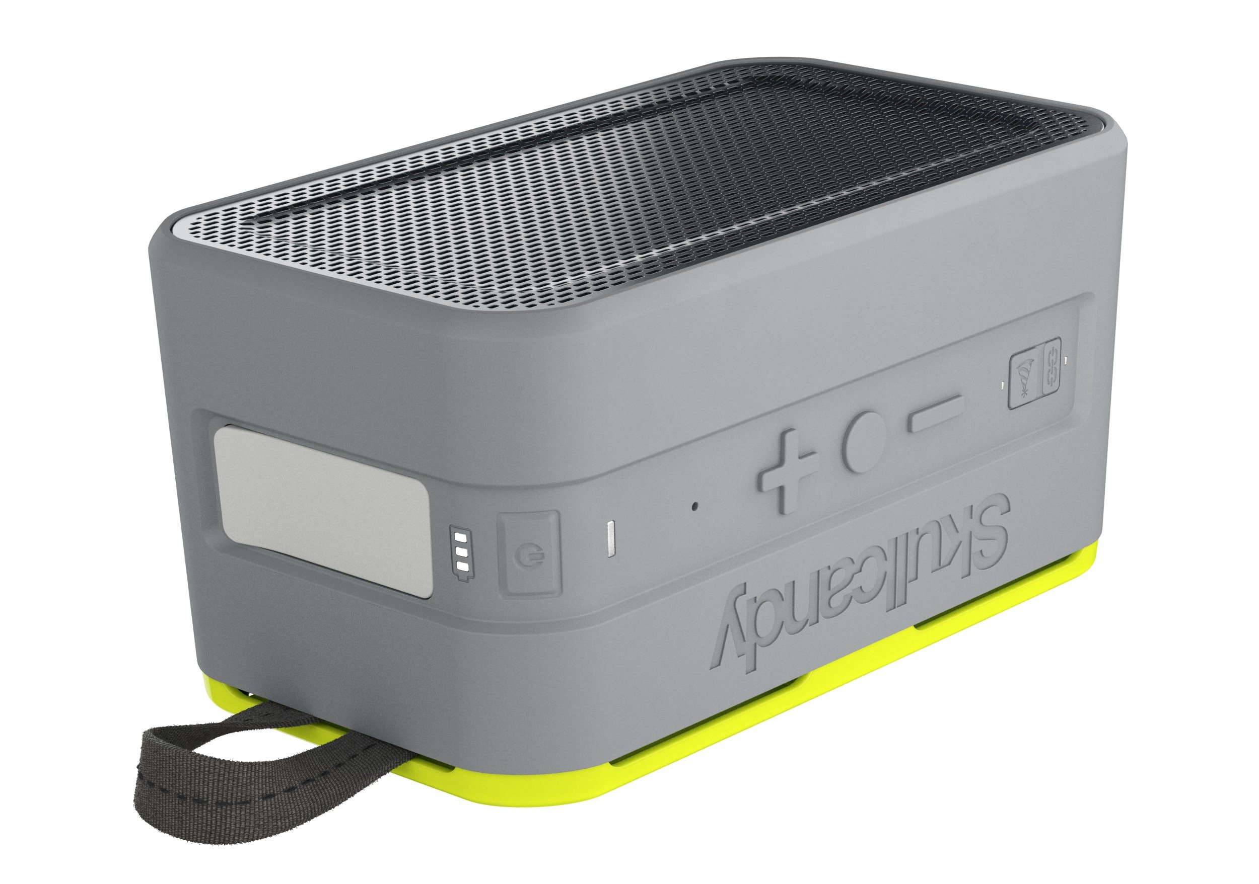 Skullcandy Barricade XL Waterproof Bluetooth Speaker - Wireless, Portable, Impact Resistant, 10-Hour Battery, 33ft Range (Gray/Hot Lime) - Perfect for Pool Parties, Beach Outings & Outdoor Adventures