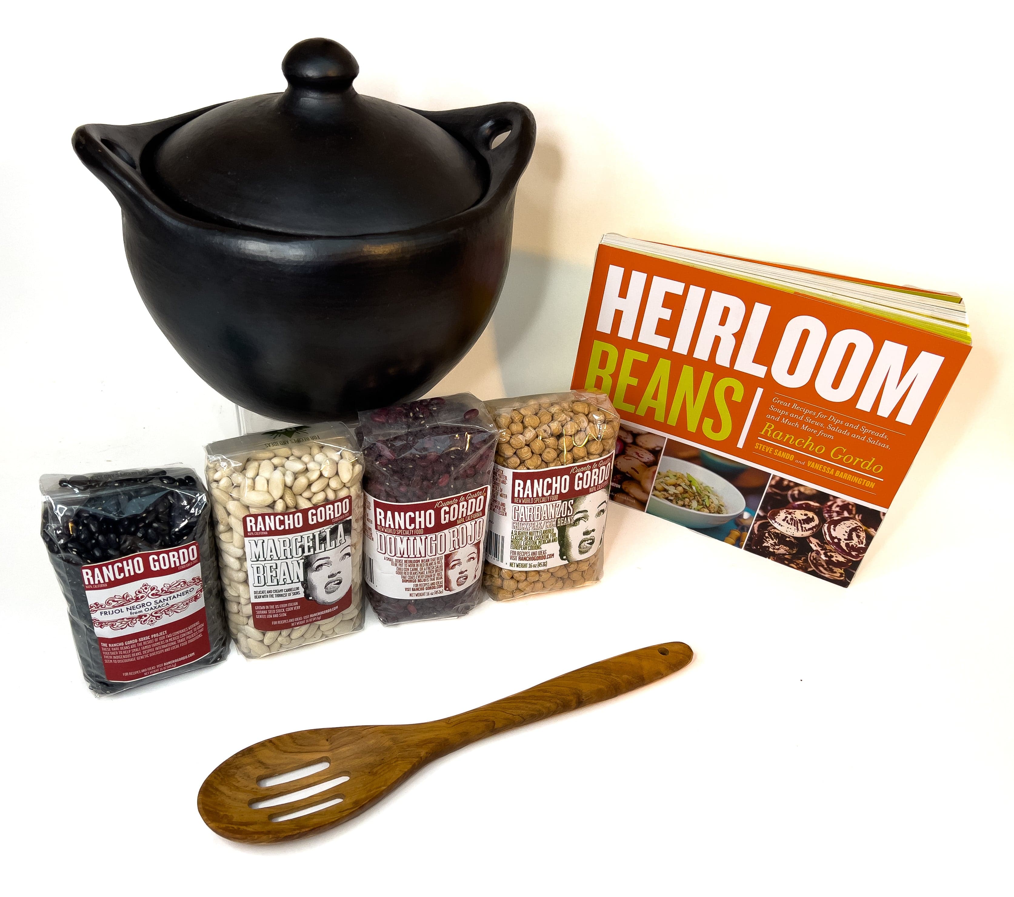Authentic Chamba Clay Soup & Bean Pot with Rancho Gordo Heirloom Beans Gift Set - Perfect for Slow Cooking, Soups, Stews & Traditional Mexican Dishes