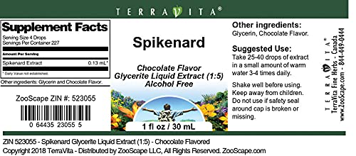 Organic Spikenard Glycerite Liquid Extract (1:5) - Chocolate Flavored Herbal Supplement - 1 oz Bottle (2-Pack) - ZIN: 523055 - Perfect for Aromatherapy, Stress Relief & Natural Wellness