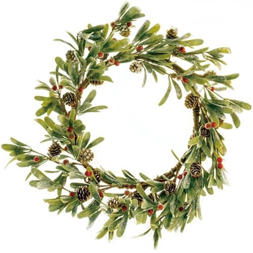 Festive Merry Mistletoe Wreath - 20 Inch Christmas Door Decor for Holiday Home & Office Decoration