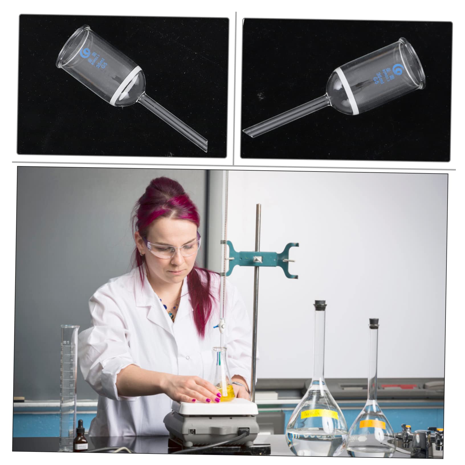 Premium 35ml Glass Sand Funnel & Laboratory Funnel - Fine Craftsmanship for Vacuum Filtration, Canning, and Scientific Experiments | Ideal for Chemistry Labs, Home Brewing, and DIY Projects