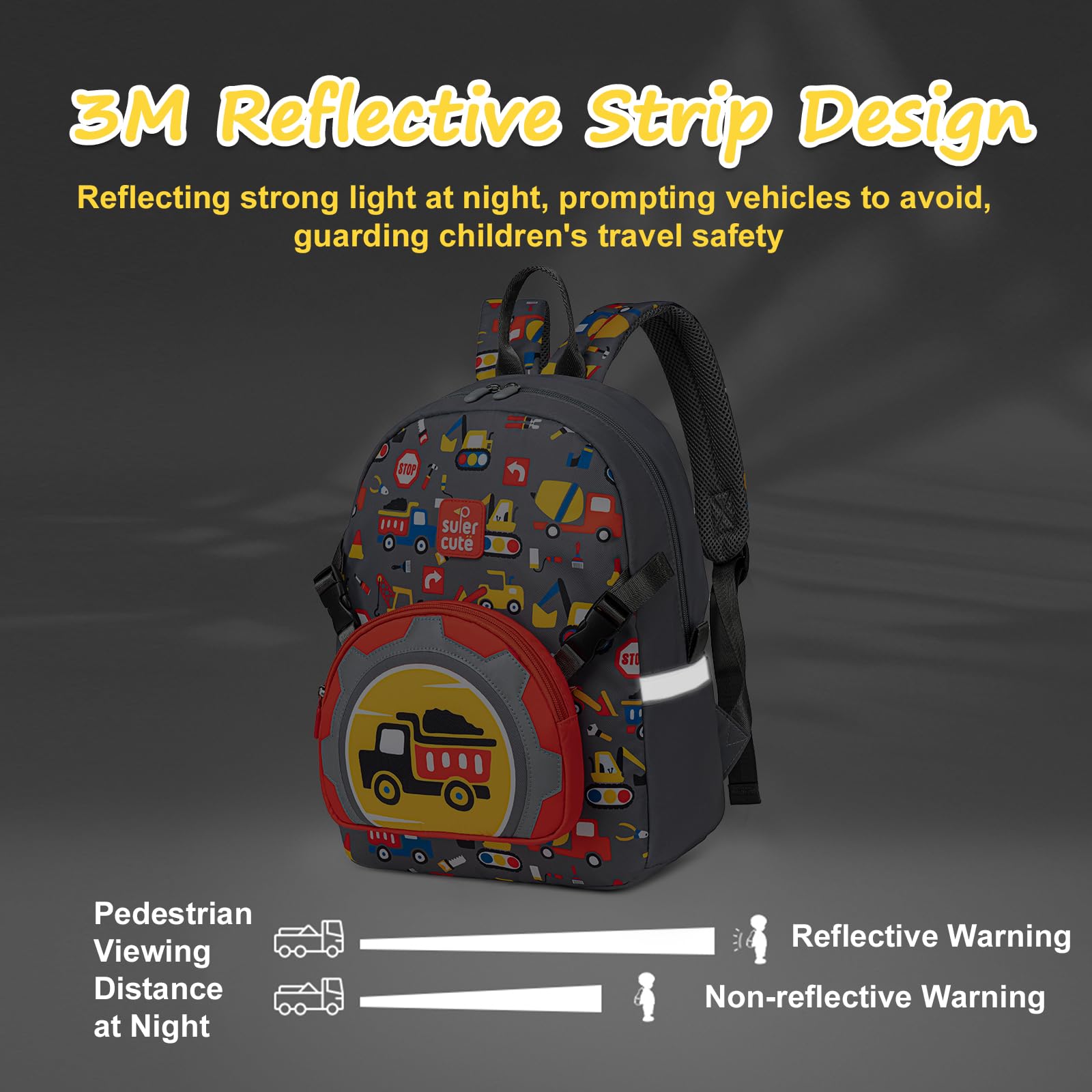 LOIDOU Toddler Backpack for Boys - Cute Kids School Backpack with Adjustable Straps, Lightweight Book Bag for Preschool, Kindergarten, Daycare & Travel - Perfect for School Supplies, Outdoor Adventures & Daily Use