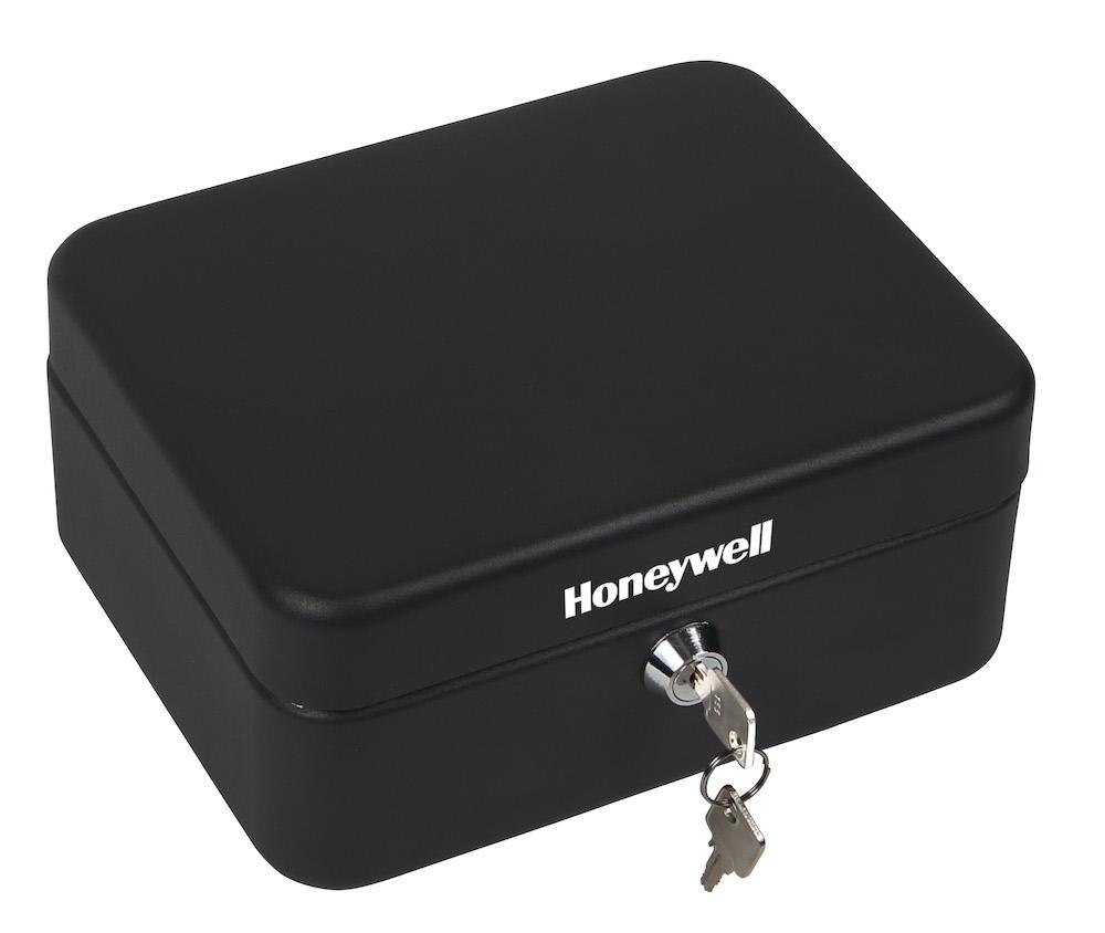 Honeywell 6111 Convertible Cash & Key Box with Key Lock - Secure Storage for Home, Office & Travel (Holds 10 Keys) | Ideal for Valuables, Documents & Spare Keys