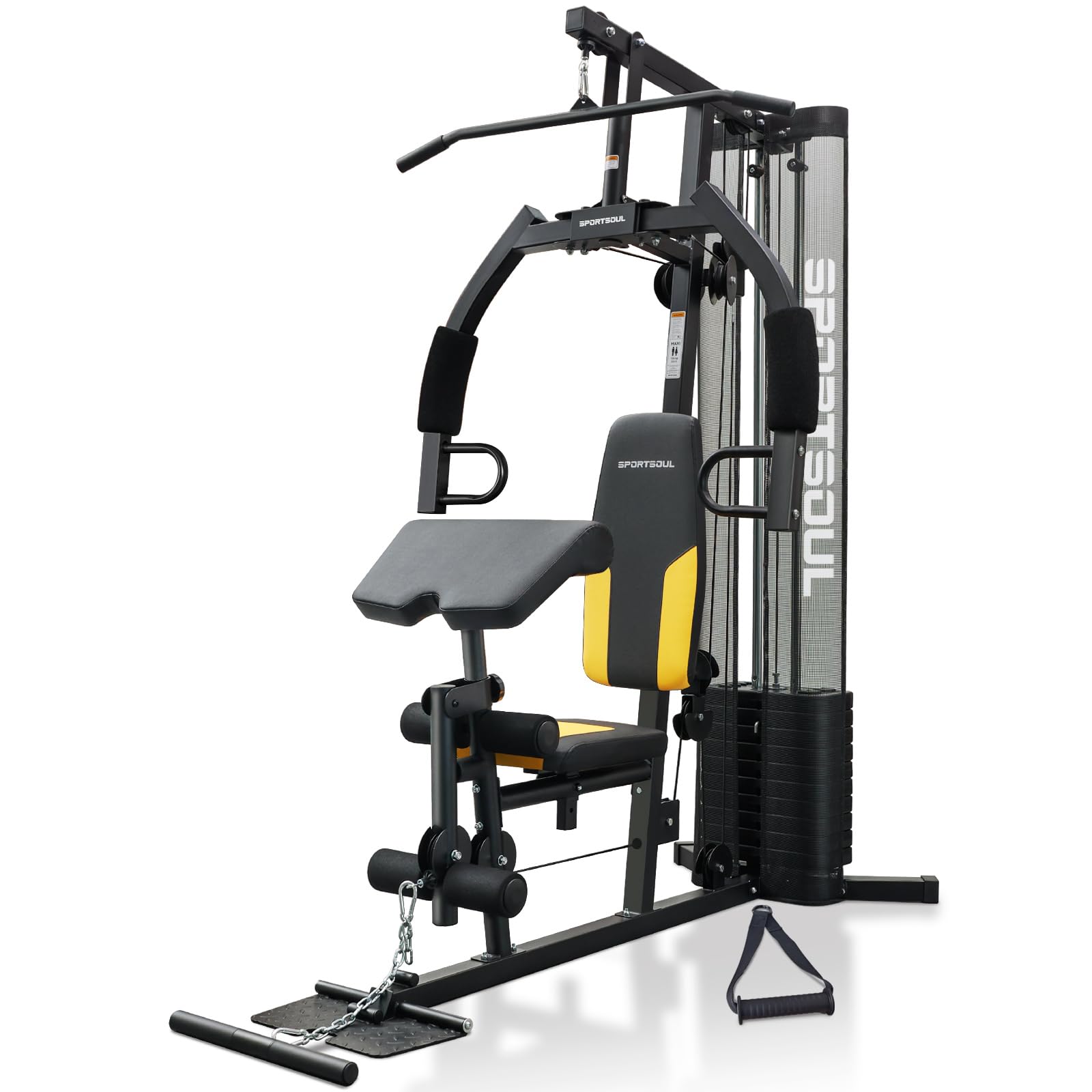 Multifunctional Home Gym Equipment - 6 Workout Stations with 125LBS Weight Stack | Full Body Training System with Pulley | Total Gym Exercise Machine for Strength & Cardio | Perfect for Home Workouts, Small Spaces & Personal Fitness