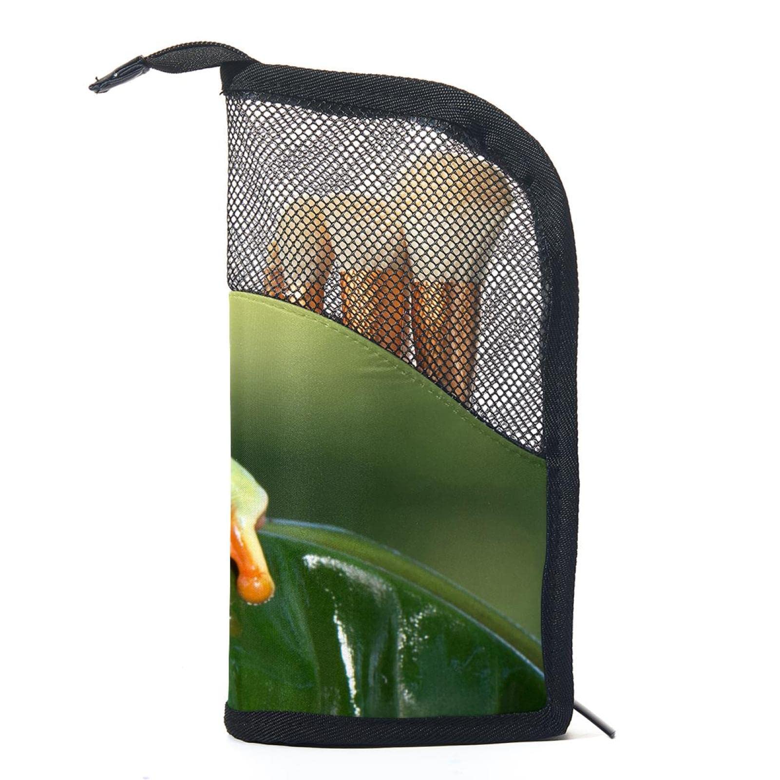 Premium 12-Slot Makeup Brush Organizer Bag - Cute Frog Design Portable Cosmetic Brush Holder Case for Travel & Home Vanity Storage
