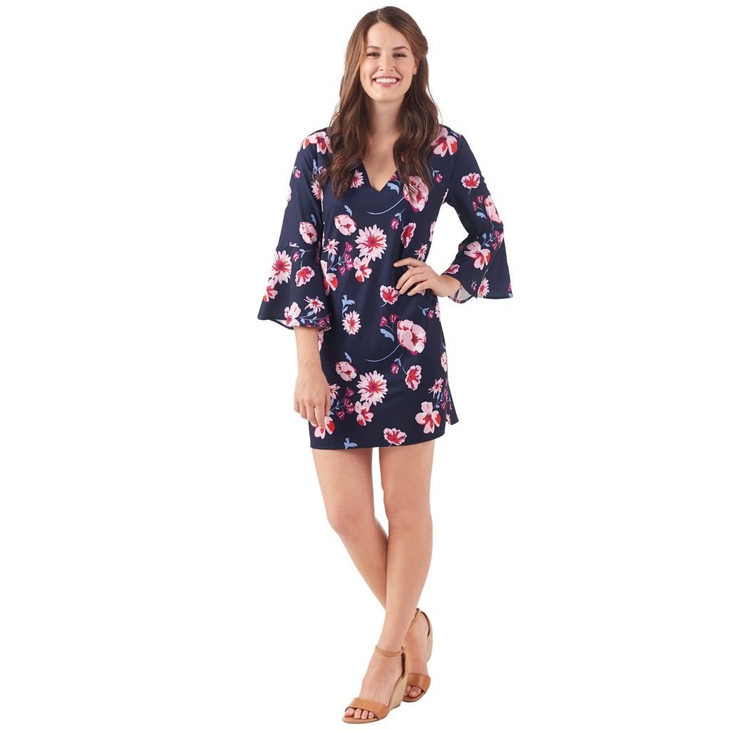 Mud Pie Mila Bell Sleeve Dress - Women's Floral Boho Maxi Dress for Summer, Beach, and Special Occasions