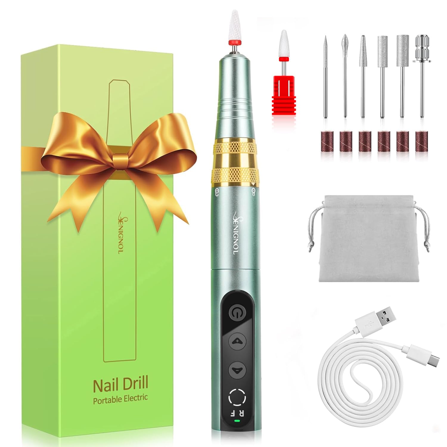 Professional 35000RPM Cordless Electric Nail Drill Kit - Rechargeable Manicure Pedicure Tool for Acrylic Gel Nails, Home Salon & DIY Nail Care | Perfect for Nail Art, Polish Removal & Nail Shaping