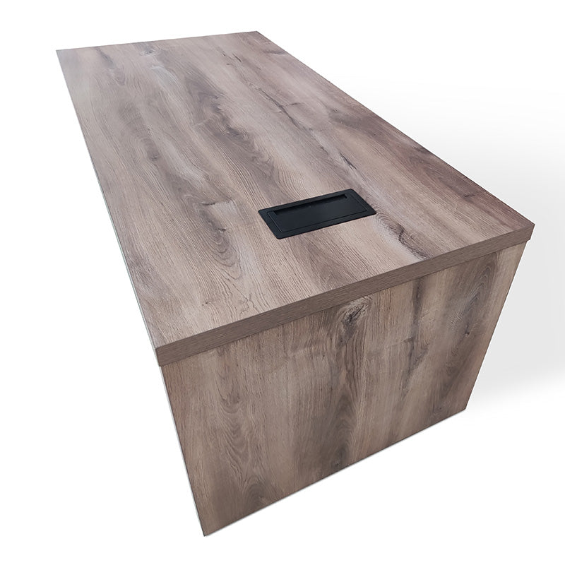 AFTAN BLACK HAWK Limited Edition Executive Desk with Pedestal & Right Mobile Return - 180cm Warm Oak & Black Finish - Perfect for Home Office & Professional Workspaces