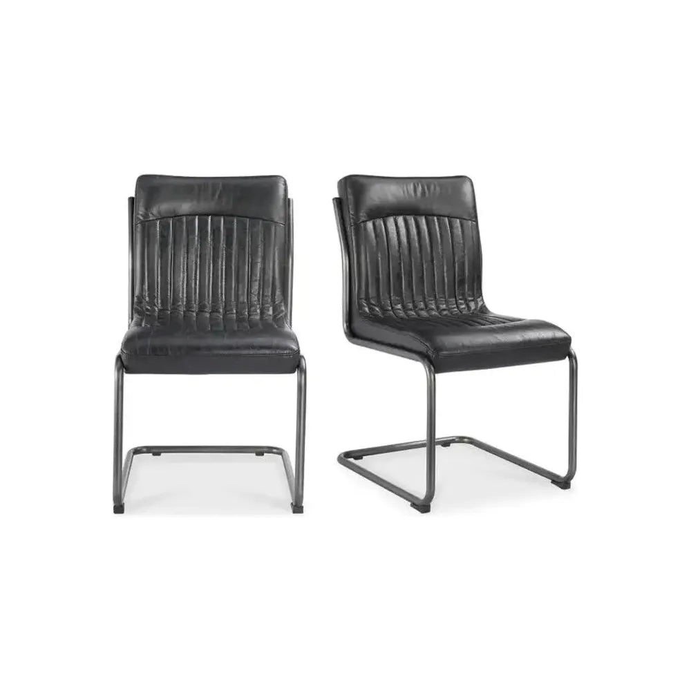 21 Inch Modern Leather Dining Chairs Set of 2 - Brown PU Leather Upholstered Side Chairs for Kitchen, Dining Room, Restaurant & Office (Pair)