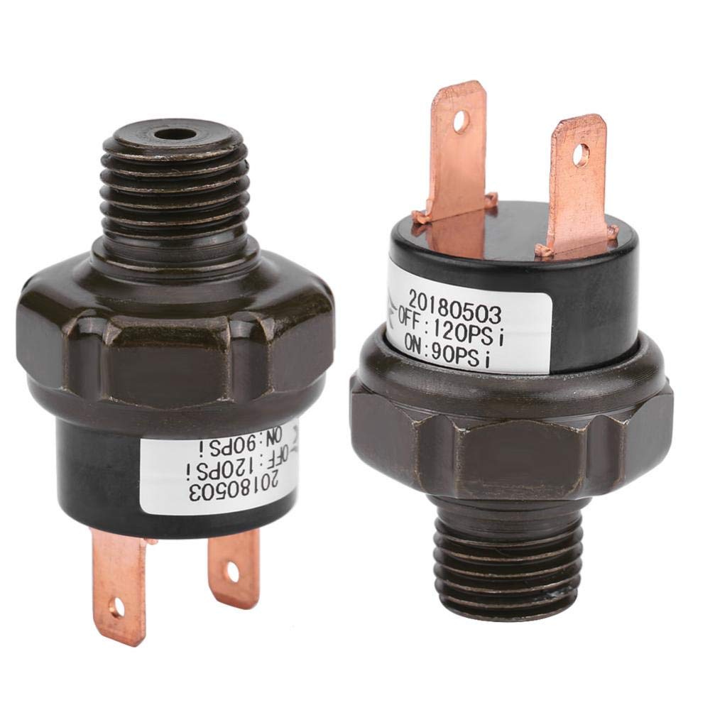 Aramox 12V Air Compressor Pressure Control Switch - Automatic 90-120PSI Adjustable for Car Tires, Inflatable Boats & Air Mattresses