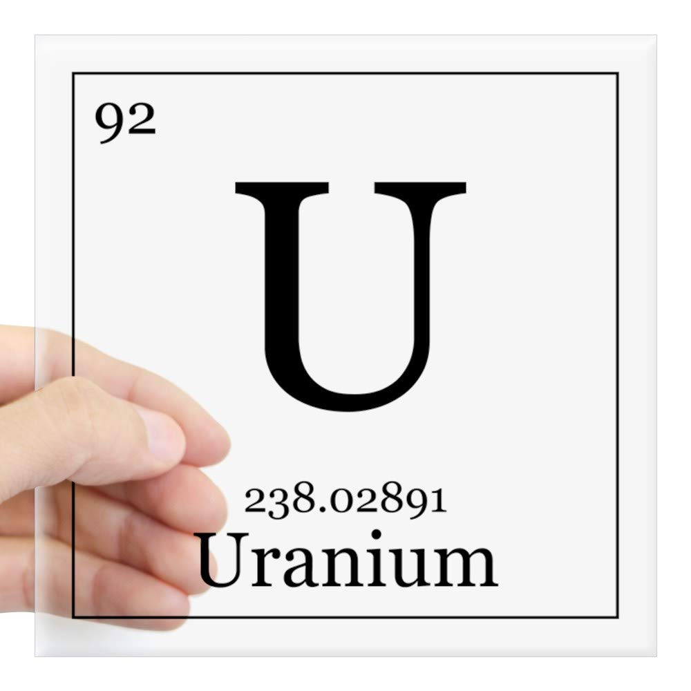 Elements 92 Uranium Square Sticker 3x3 Inch - Durable Car Bumper Decal for Cars, Laptops & Water Bottles | Science Chemistry Gift for Students & Teachers