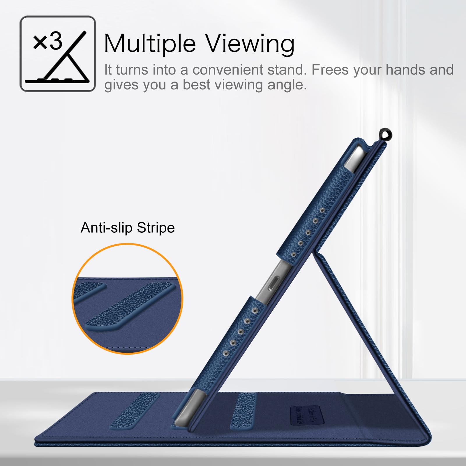 Fintie Protective Case for iPad 6th/5th Gen (2018/2017 Model) & iPad Air 2/Air 1 (9.7 Inch) - Multi-Angle Stand Cover with Corner Protection & Storage Pocket, Navy Blue - Perfect for Work, School & Travel Use