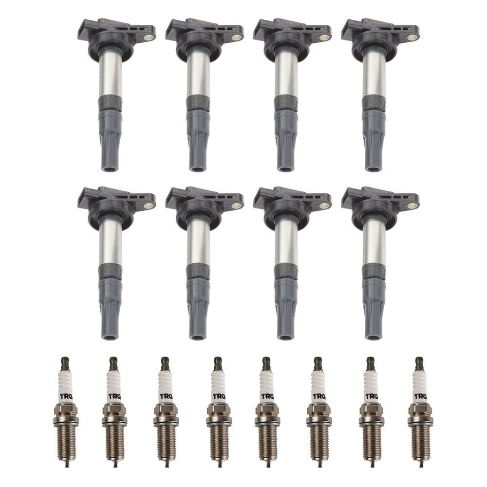 TRQ Ignition Kit with Coil & Spark Plugs - Compatible with 2003-2006 Jaguar S-Type, 2005-2006 Super V8 XJR/XKR, 2005 Land Rover LR3 - High Performance Replacement for Smooth Engine Start & Acceleration