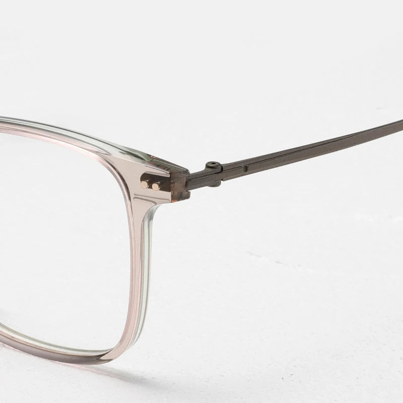 Aror Unisex Full Rim Square Acetate Titanium Eyeglasses 84296 - Stylish & Durable Eyewear for Men & Women - Perfect for Work, Reading & Everyday Fashion