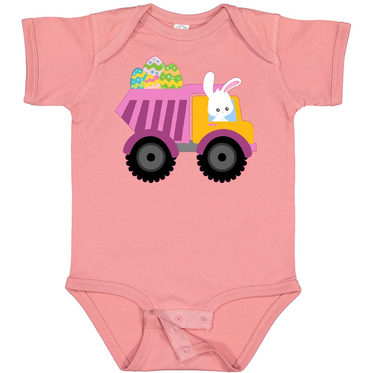 Easter Bunny Dump Truck Baby Bodysuit - Cute Easter Outfit for Infants