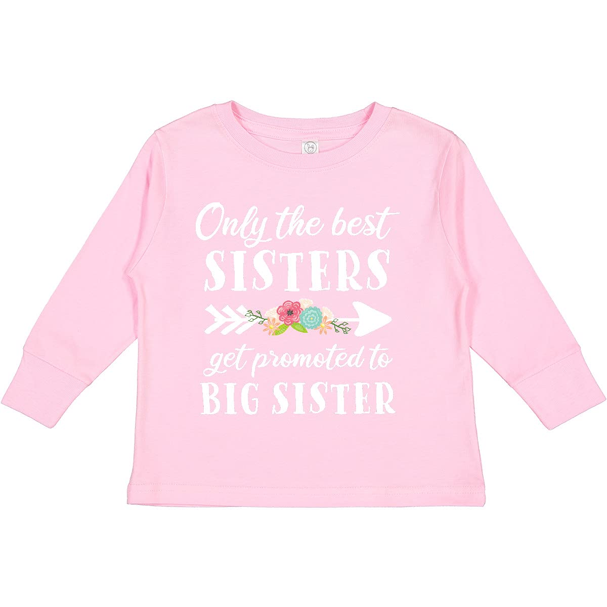 Inktastic Only The Best Sisters Get Promoted to Big Toddler Long Sleeve T-Shirt - Cute Matching Sister Outfits for Toddler Girls & Big Sisters - Perfect for Family Photos, Sibling Bonding & Special Occasions