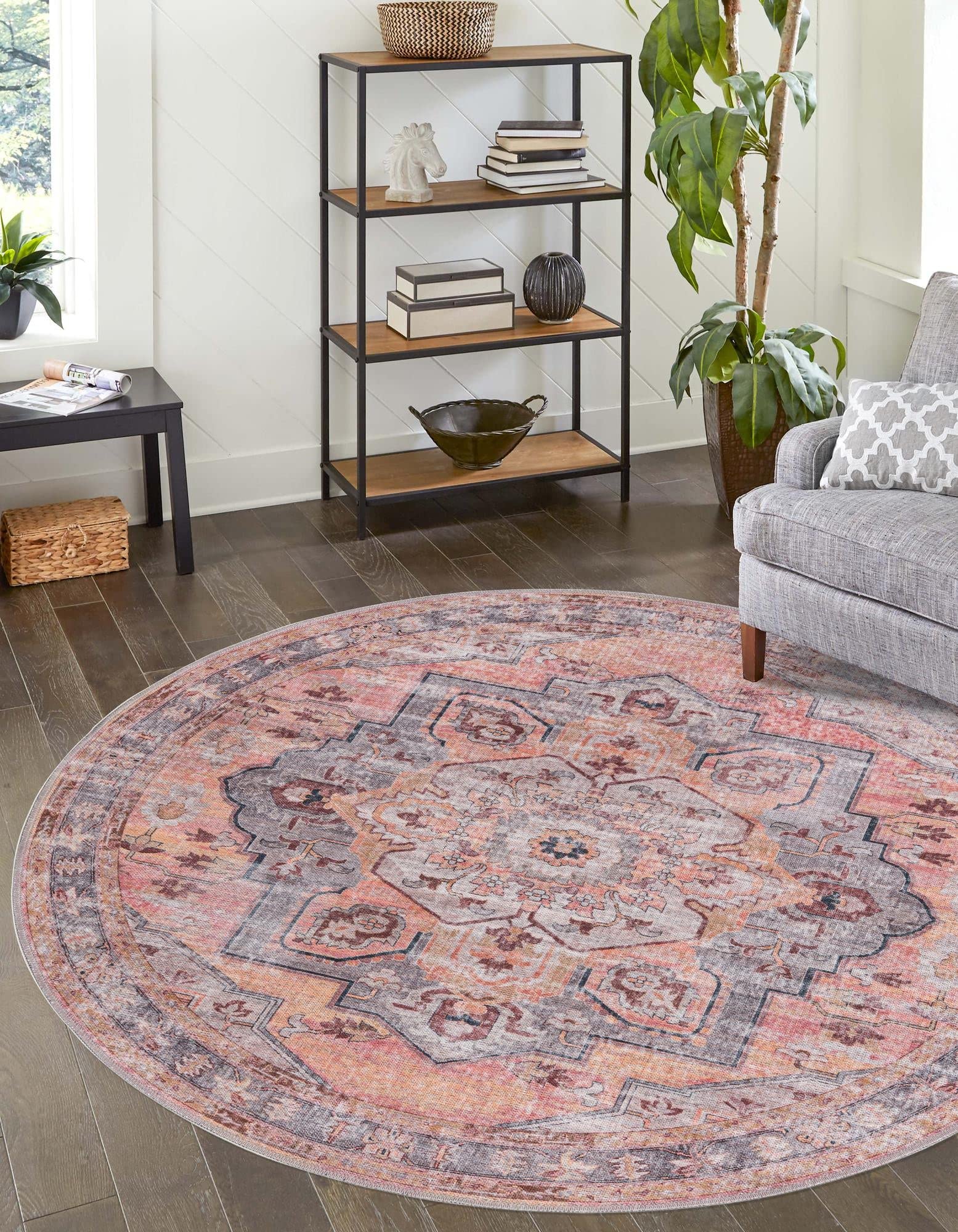 Unique Loom Mangata Collection Round Area Rug - 3'11