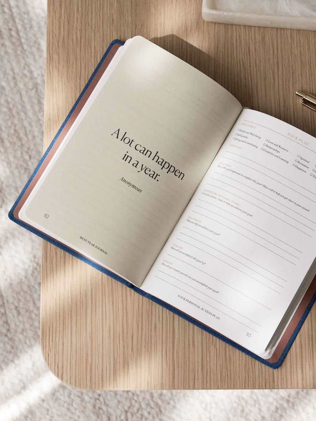 Intelligent Change The Best Year Journal - Blue | Goal Setting & Gratitude Planner for Personal Growth & Mindfulness | Perfect for Daily Reflection, Self-Improvement & Productivity