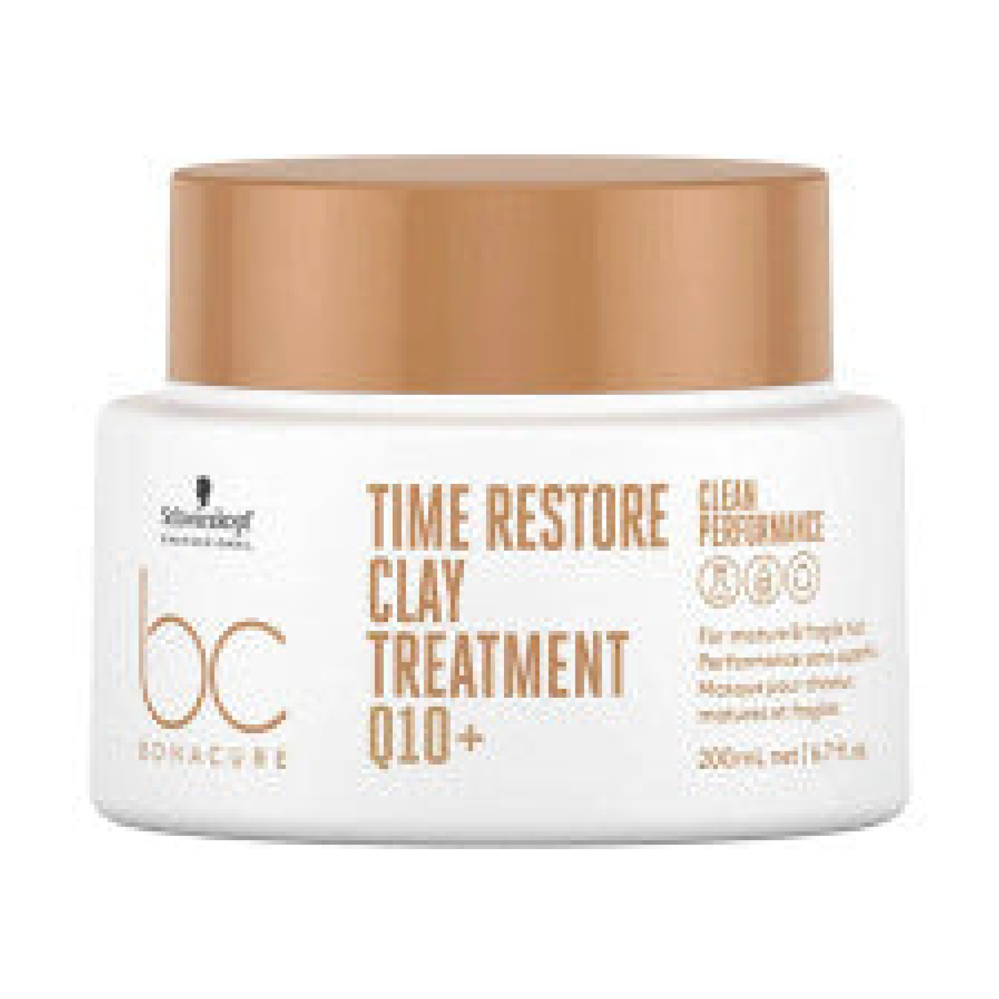 Schwarzkopf Bonacure Time Restore Clay Treatment for Damaged Hair - Deep Repair & Hydration Hair Mask for Dry, Frizzy Hair - Salon Quality At-Home Treatment for Women & Men