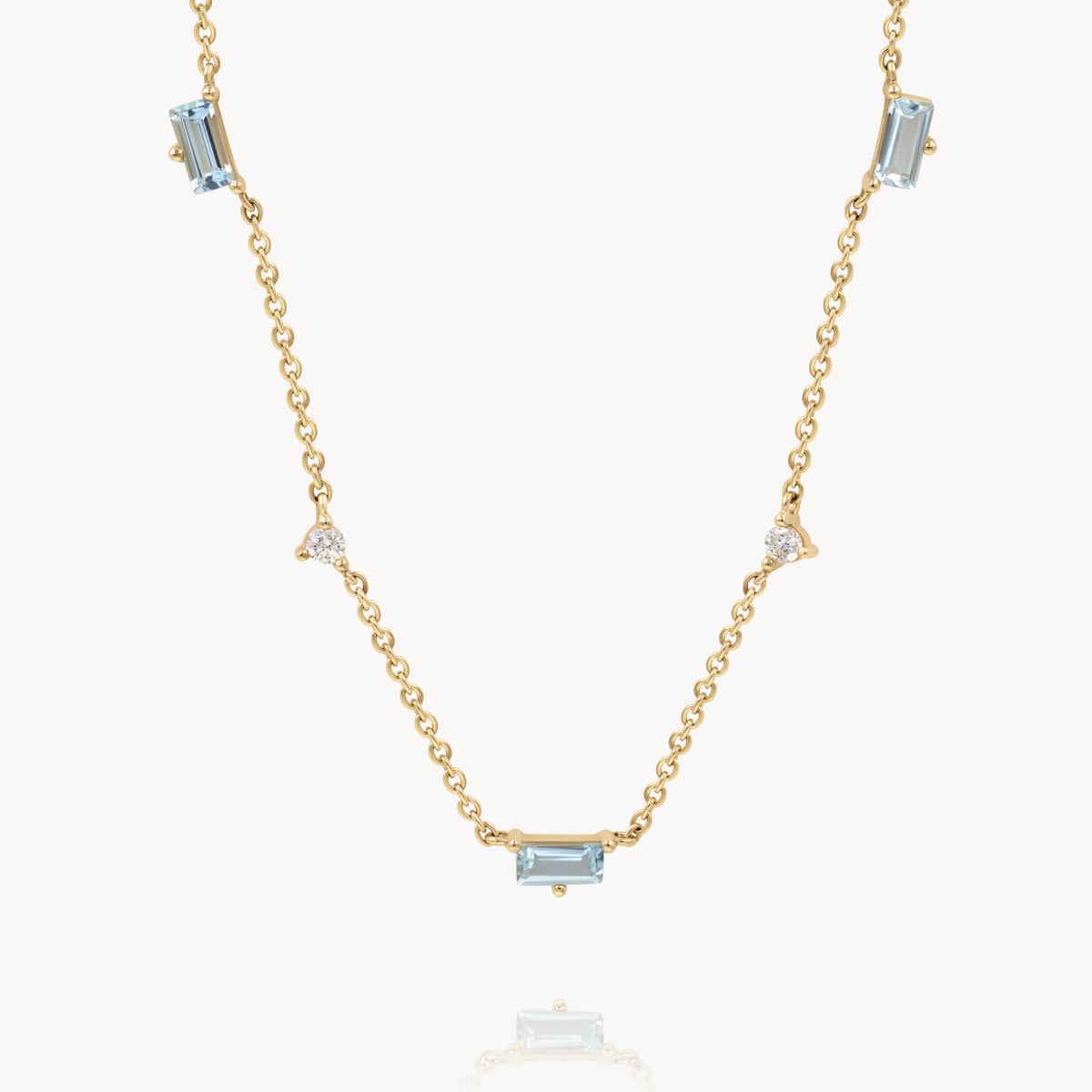 Aquamarine Blue Gemstone Necklace for Women - Elegant Pendant Jewelry for Wedding, Party & Everyday Wear