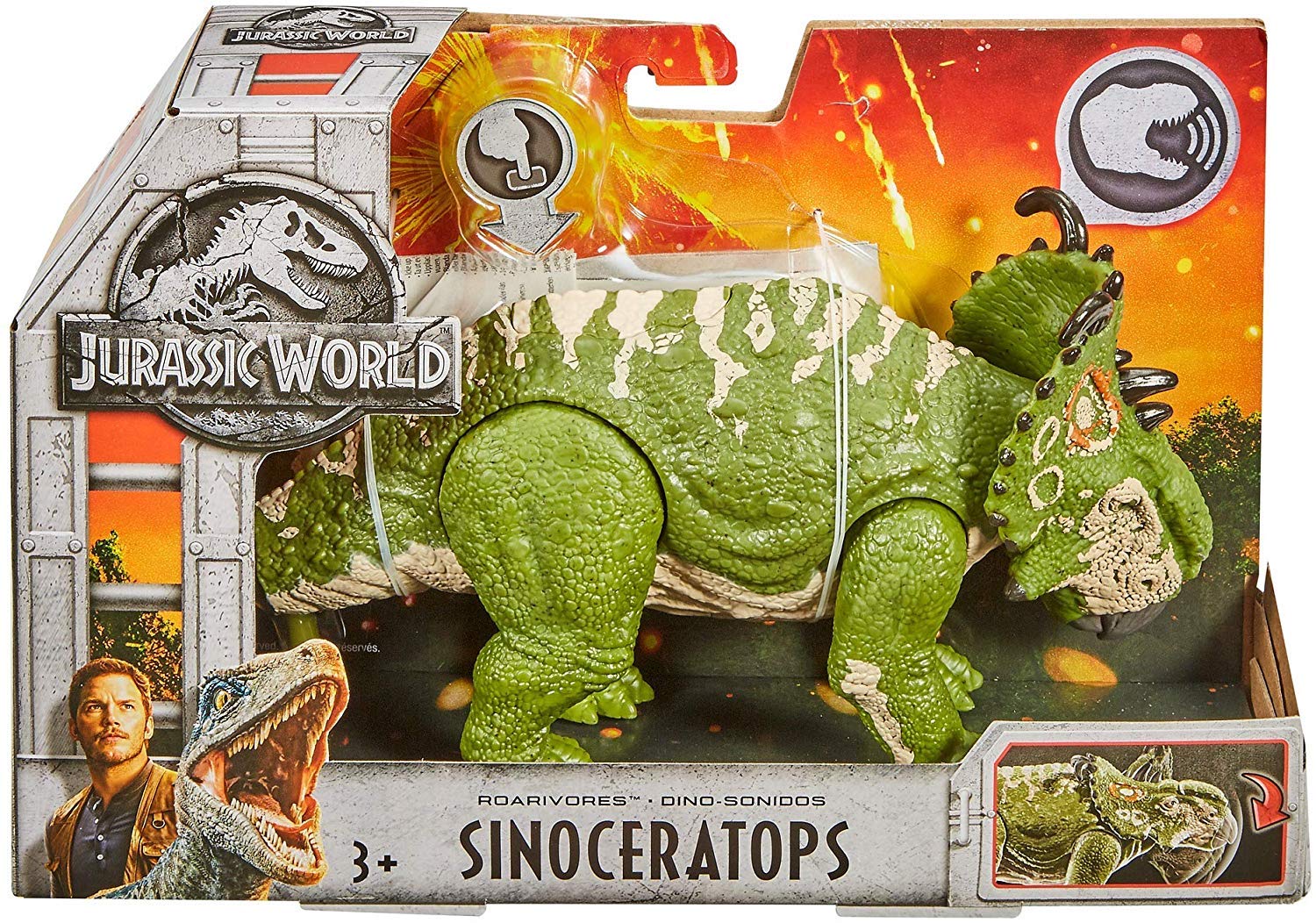 Dino Rivals Roarivores Sinoceratops Jurassic Park Action Figure - Realistic Dinosaur Toy for Kids, Collectors & Jurassic World Fans - Perfect for Playtime, Display & Gift Giving