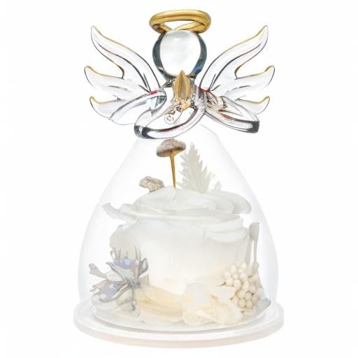 Eternal Preserved Rose in Glass Angel Figurine - Perfect Mother's Day Gift, Birthday Present for Women, Romantic Gift for Wife, Grandma & Loved Ones | Elegant Home Decor, Wedding Centerpiece, Anniversary Keepsake