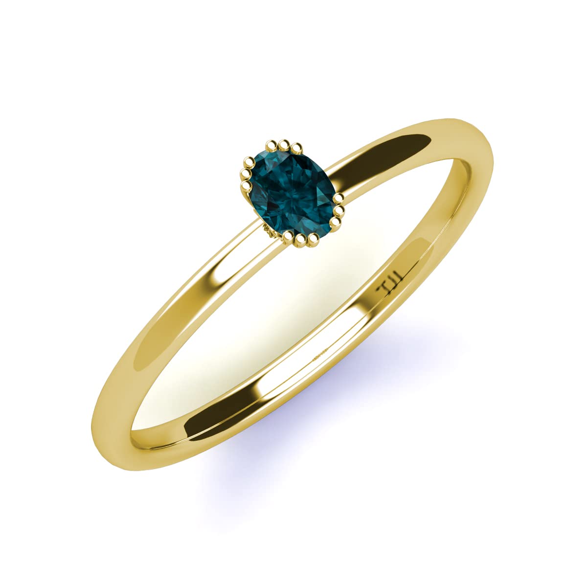 TriJewels 1/2 Carat Oval Cut London Blue Topaz Solitaire Engagement Ring for Women in 14K Gold - Perfect for Proposals, Anniversaries & Special Occasions