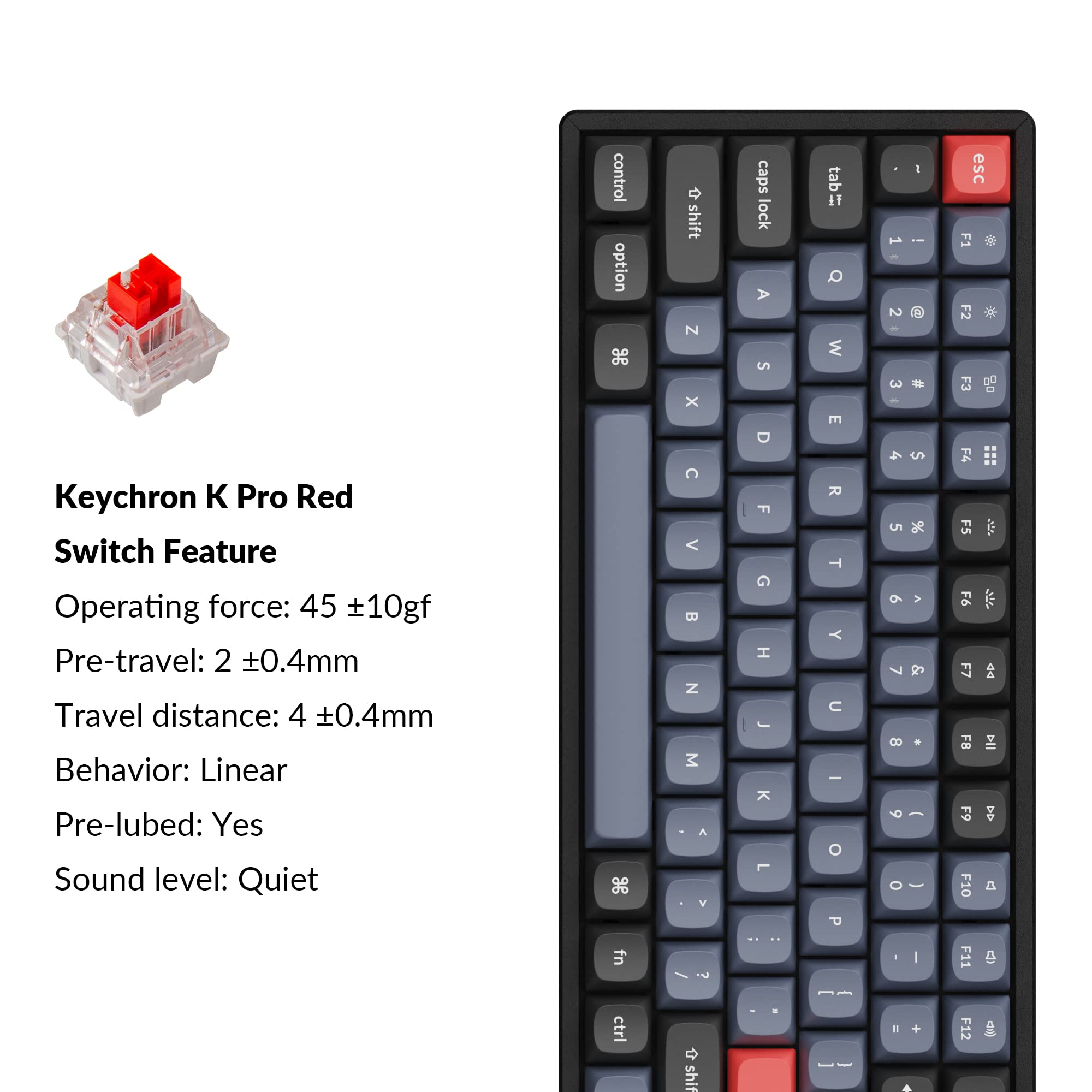 Keychron K2 Pro Wireless & Wired RGB Custom Mechanical Keyboard with Hot-Swappable K Pro Red Switches | QMK/VIA Programmable Macros | 75% Compact Layout Aluminum Frame | Compatible with Mac, Windows & Linux | Perfect for Gaming, Coding & Office Work