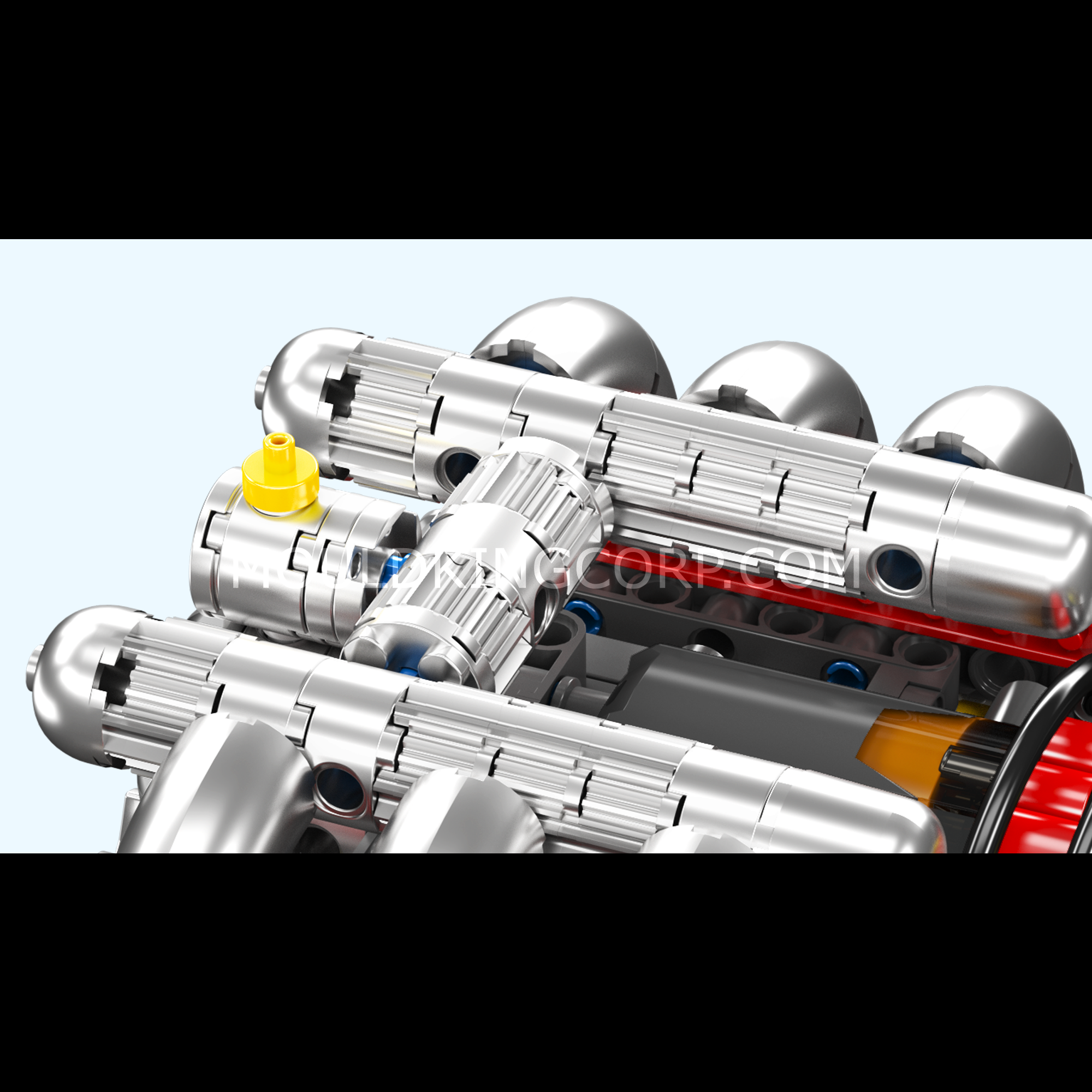 Mould King 10193 Flat 6 Engine Model Building Kit - 609 Pcs DIY Assembly Toy for Adults & Teens - Perfect for STEM Education, Car Enthusiasts & Home Decoration