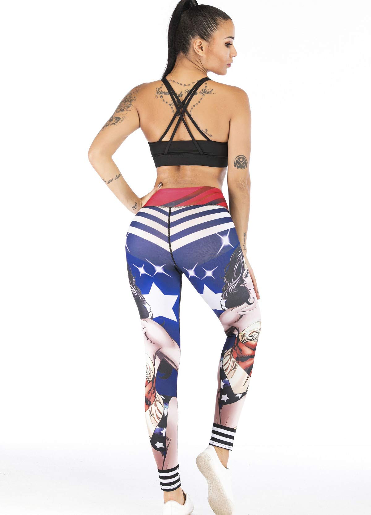 Women's Superhero Digital Print Yoga Leggings - High Waist Compression Workout Pants for Gym, Running & Casual Wear | Superhero-Themed Fitness Apparel