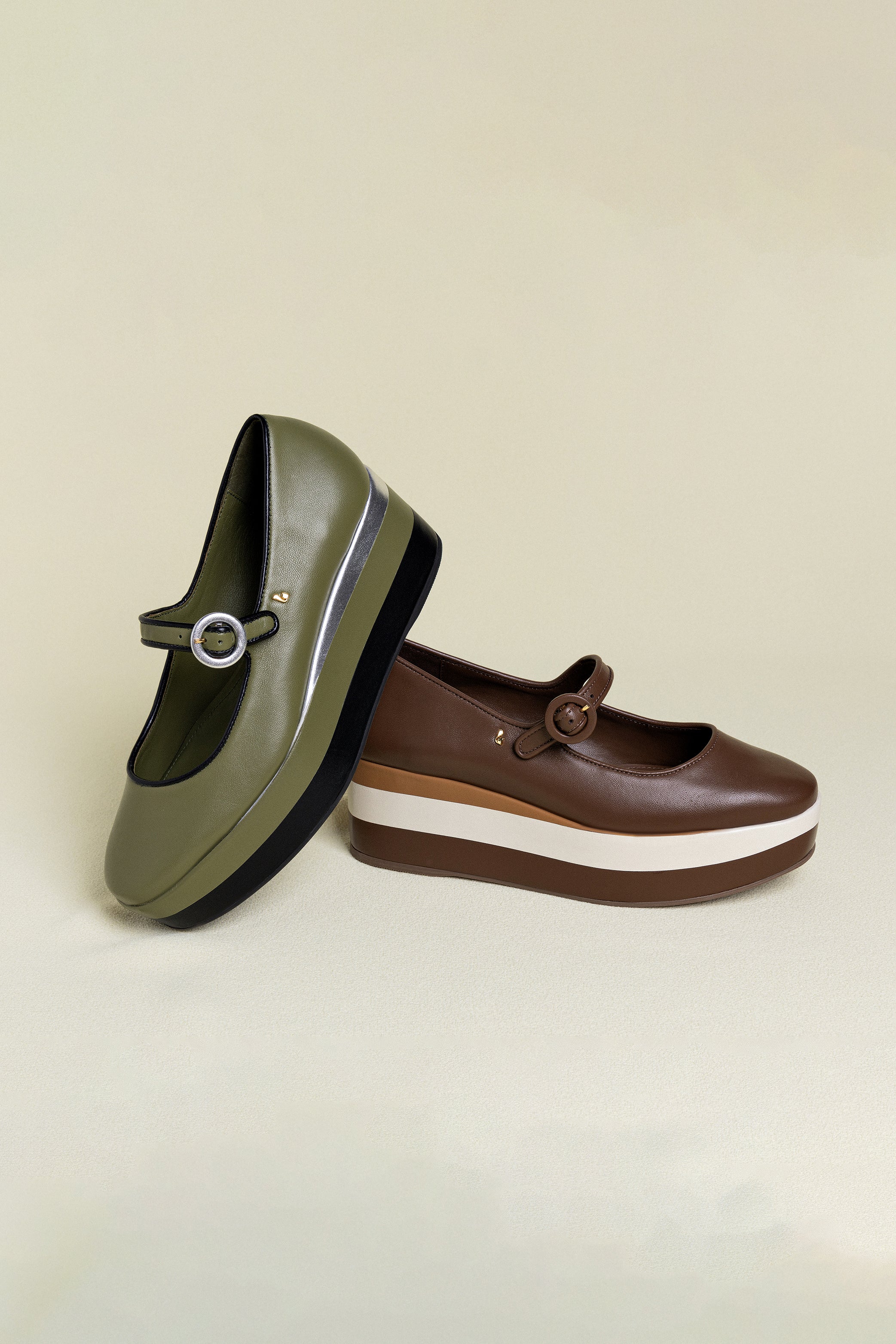 Blair Flatform Sandals in Burnt Umber, Biscuit & Ivory Leather - Comfortable Women's Summer Shoes for Beach, Vacation & Casual Outfits