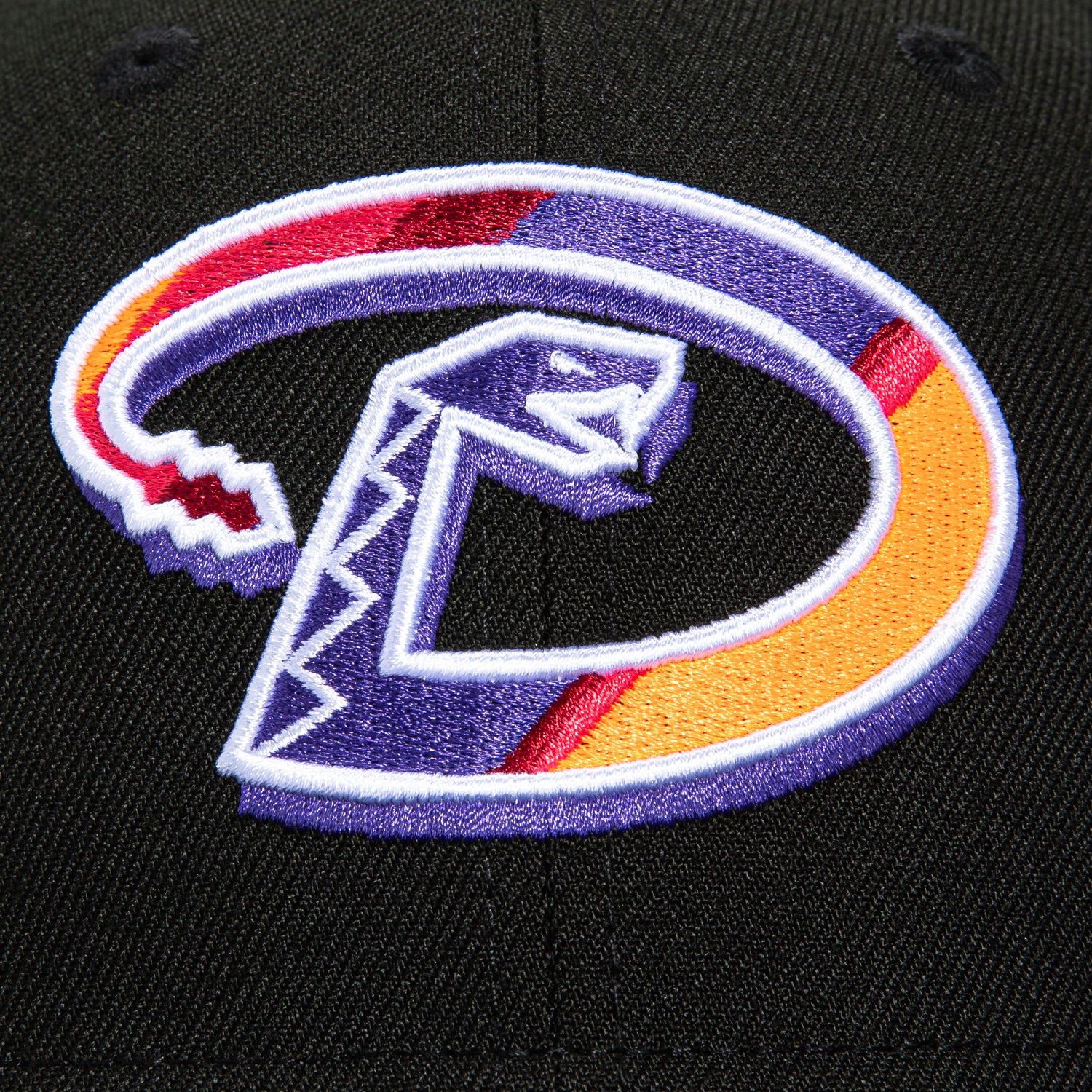 New Era 59Fifty Arizona Diamondbacks 2001 World Series Patch Snapback Hat - Black, Purple & Orange - Official MLB Baseball Cap for Fans & Collectors - Perfect for Games, Sports Events & Casual Wear