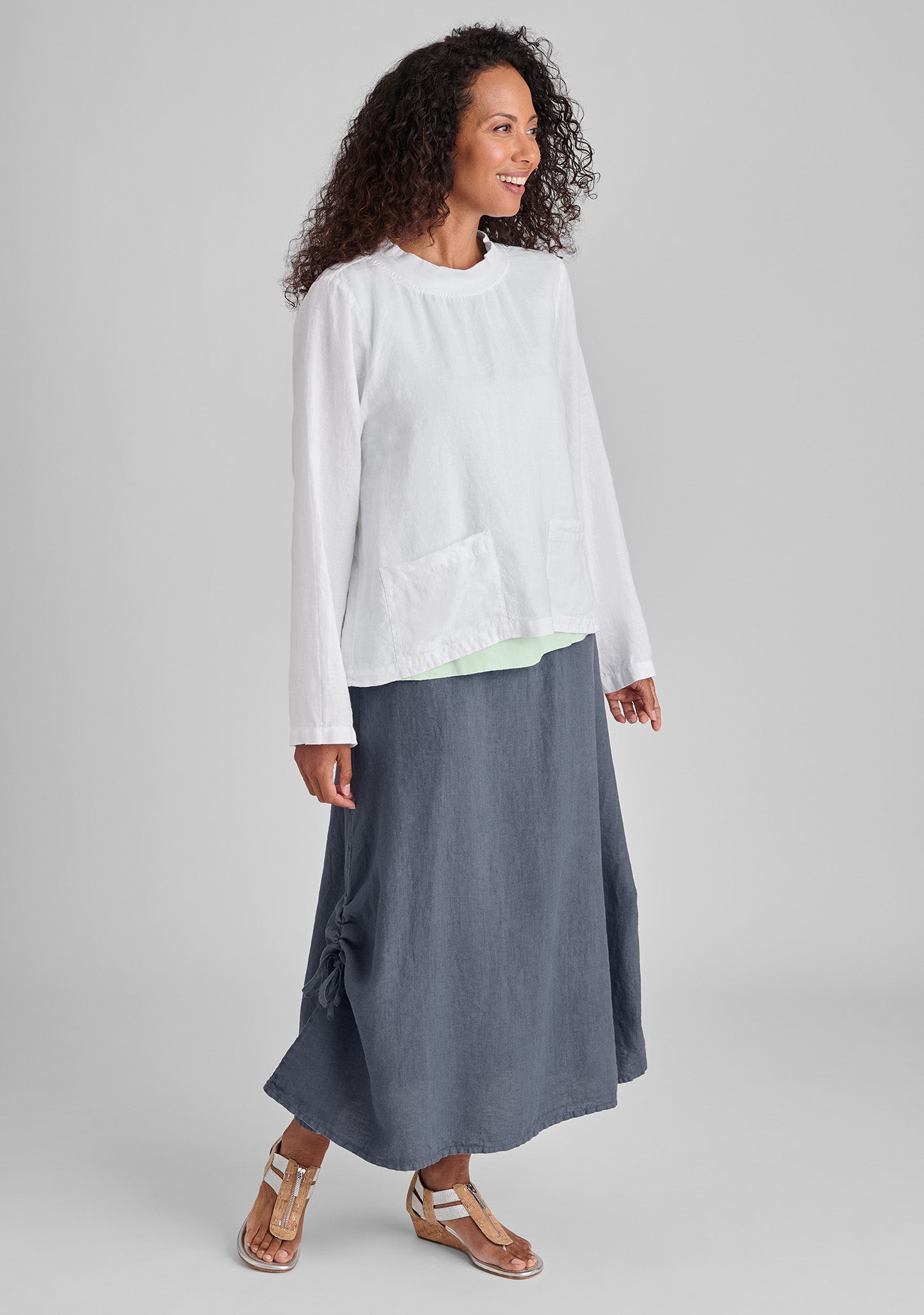 Women's Chelsea Pullover Long Sleeve Linen Shirt - Soft Breathable Casual Blouse for Spring & Summer Outfits