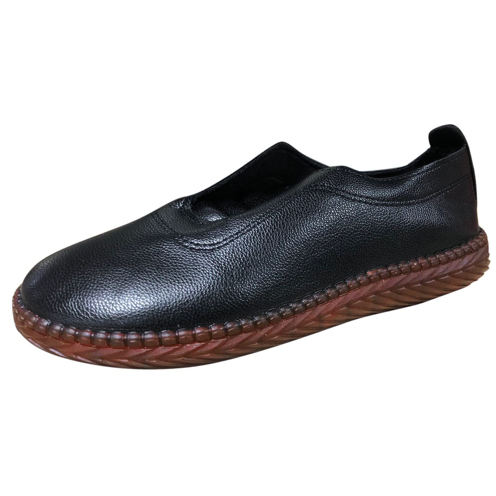 Soft & Comfortable Women's Casual Leather Shoes - Flat Lace-Up Summer Fashion Sneakers with Wide Width (Black, 7.5) | Perfect for Walking, Travel & Everyday Wear